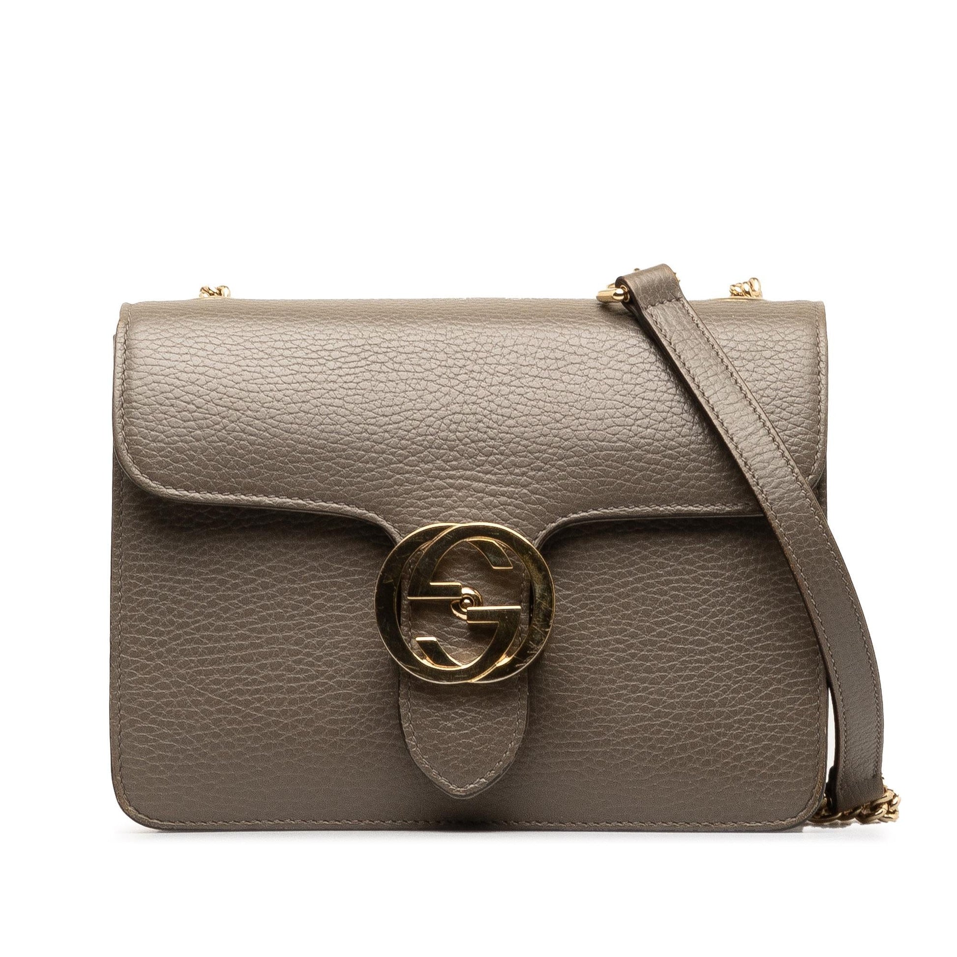Gucci Dollar Interlocking G SHG-AxPlpZ Calf Brown Small Crossbody Bag