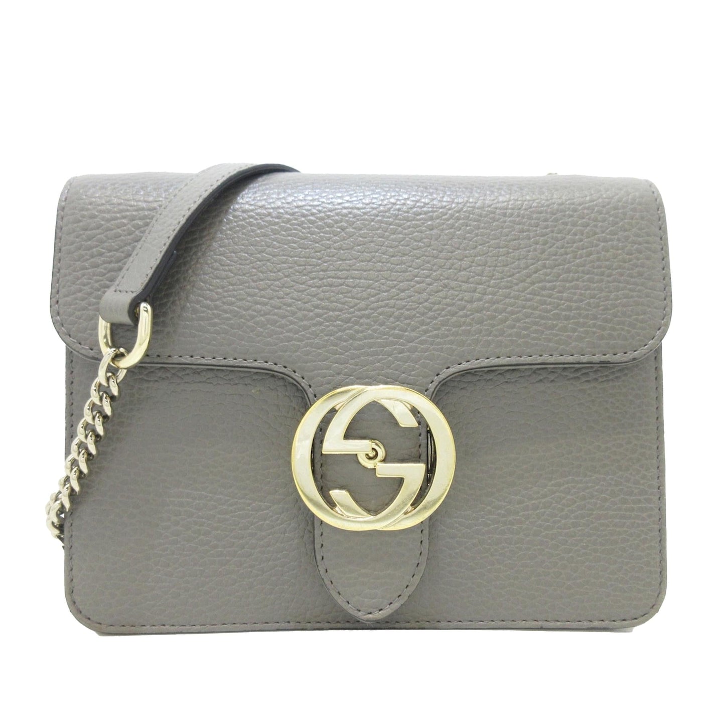 Gucci Dollar Interlocking G SHG-1w1aMC Calf Grey Small Crossbody Bag