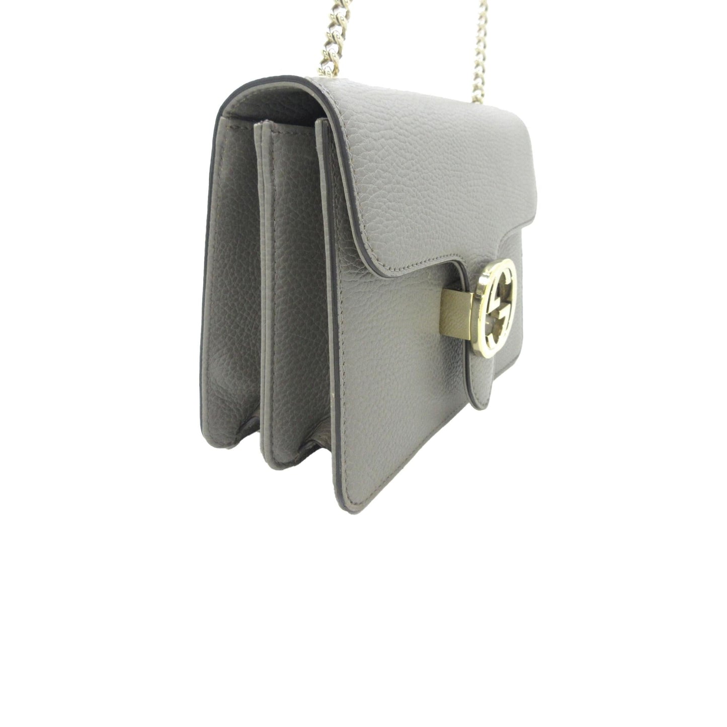 Gucci Dollar Interlocking G SHG-1w1aMC Calf Grey Small Crossbody Bag