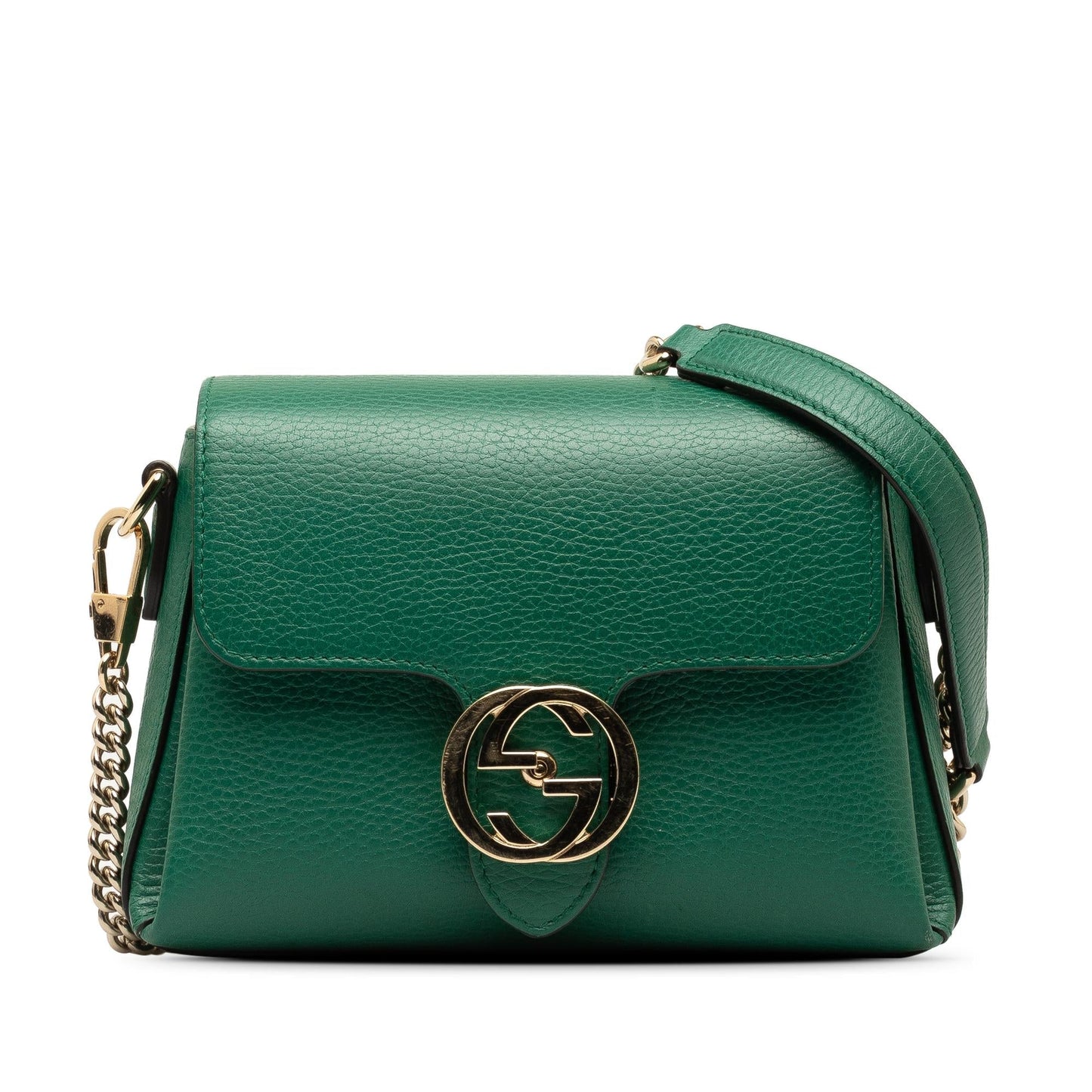 Gucci Dollar Interlocking G SHG-RYabwN Calf Green Small Crossbody Bag