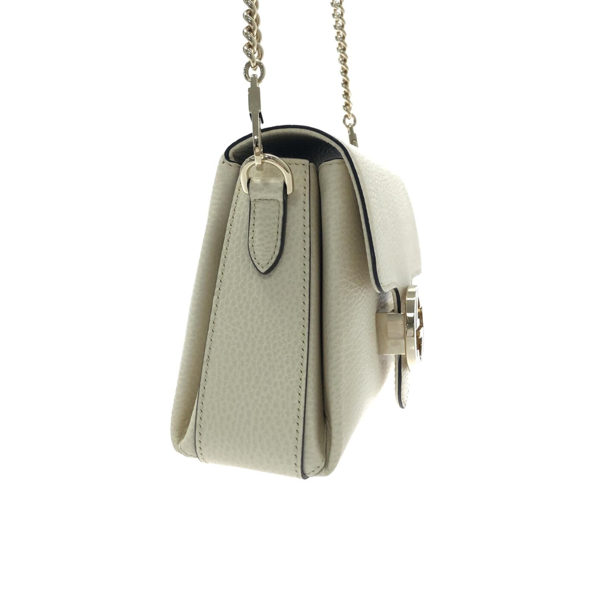 Gucci Dollar Interlocking G SHG-5FIvLD Calf White Small Crossbody Bag