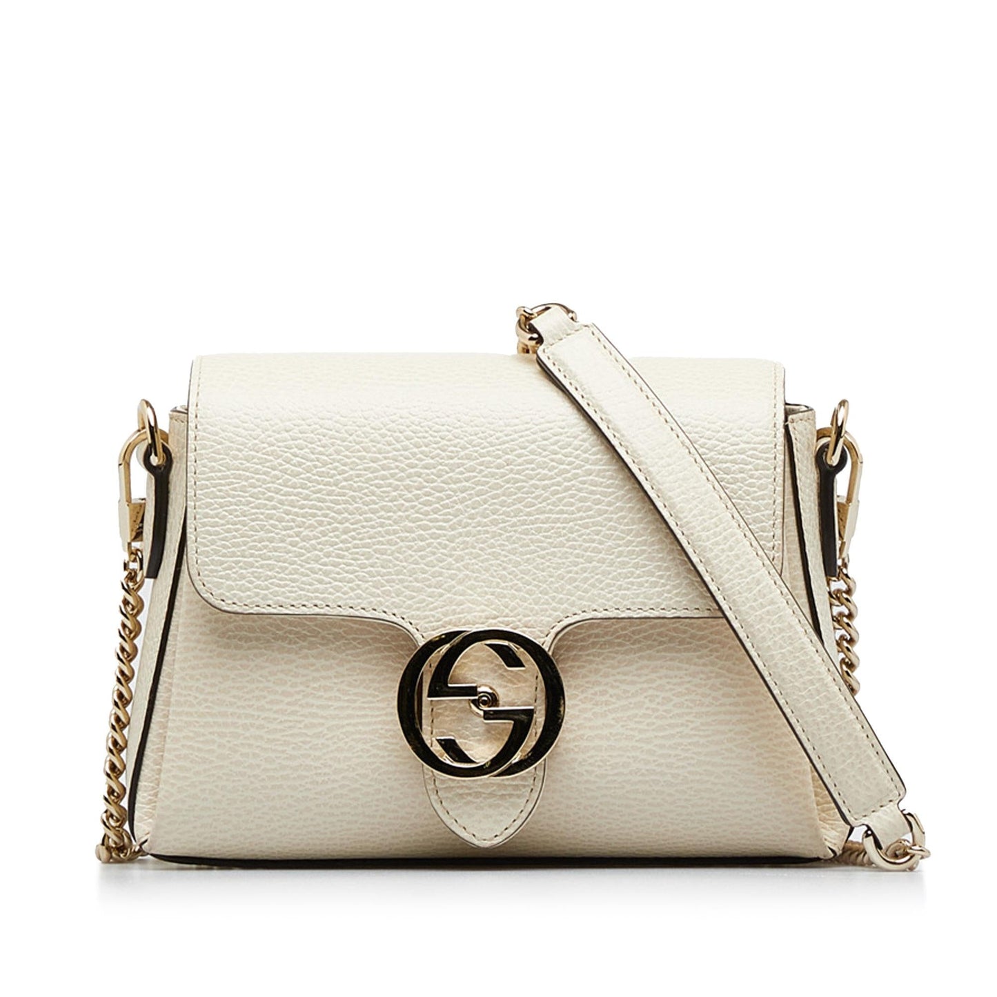 Gucci Dollar Interlocking G SHG-LmN5zb Calf White Small Crossbody Bag