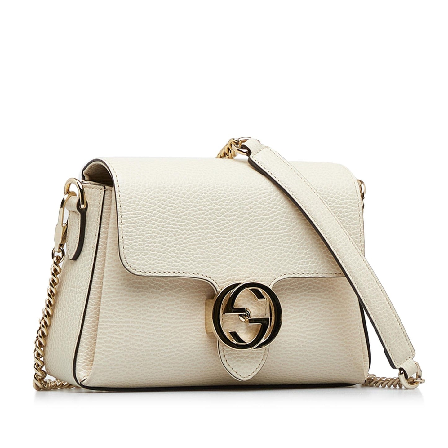 Gucci Dollar Interlocking G SHG-LmN5zb Calf White Small Crossbody Bag