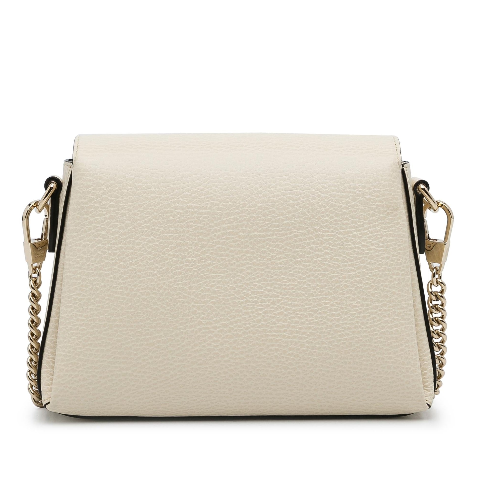Gucci Dollar Interlocking G SHG-cR7fdl Calf White Small Crossbody Bag