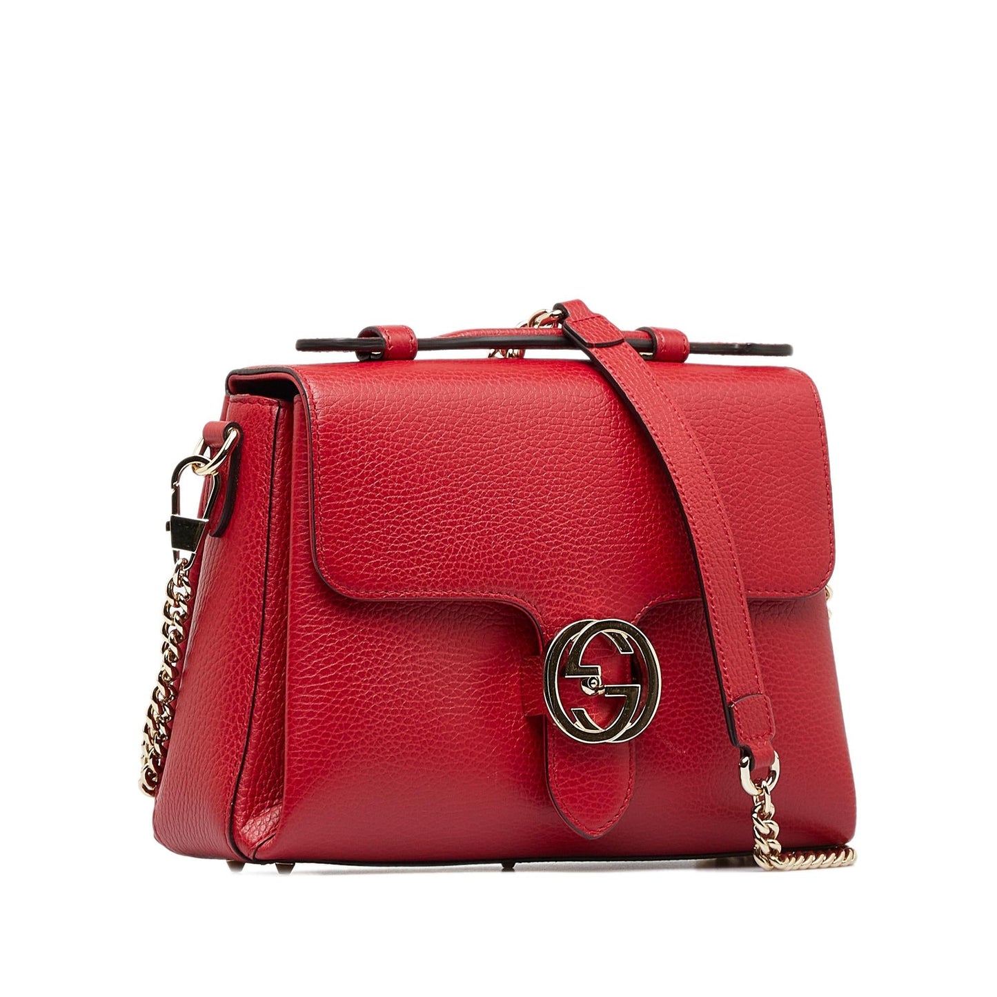 Gucci Dollar Interlocking G SHG-5H733a Calf Red Small Satchel Bag