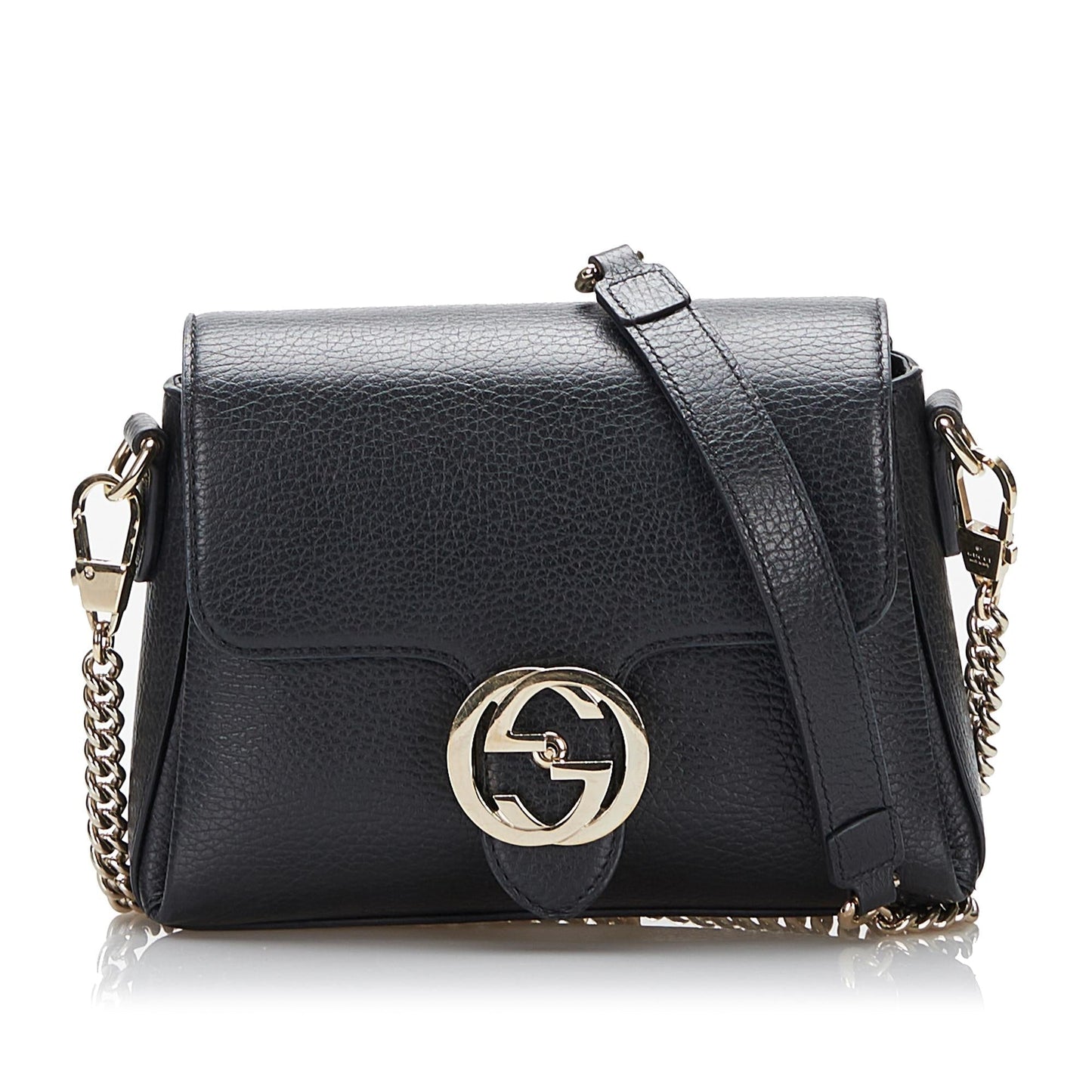 Gucci Dollar Interlocking SHG-UMXTo0 Calf Black Small Crossbody Bag