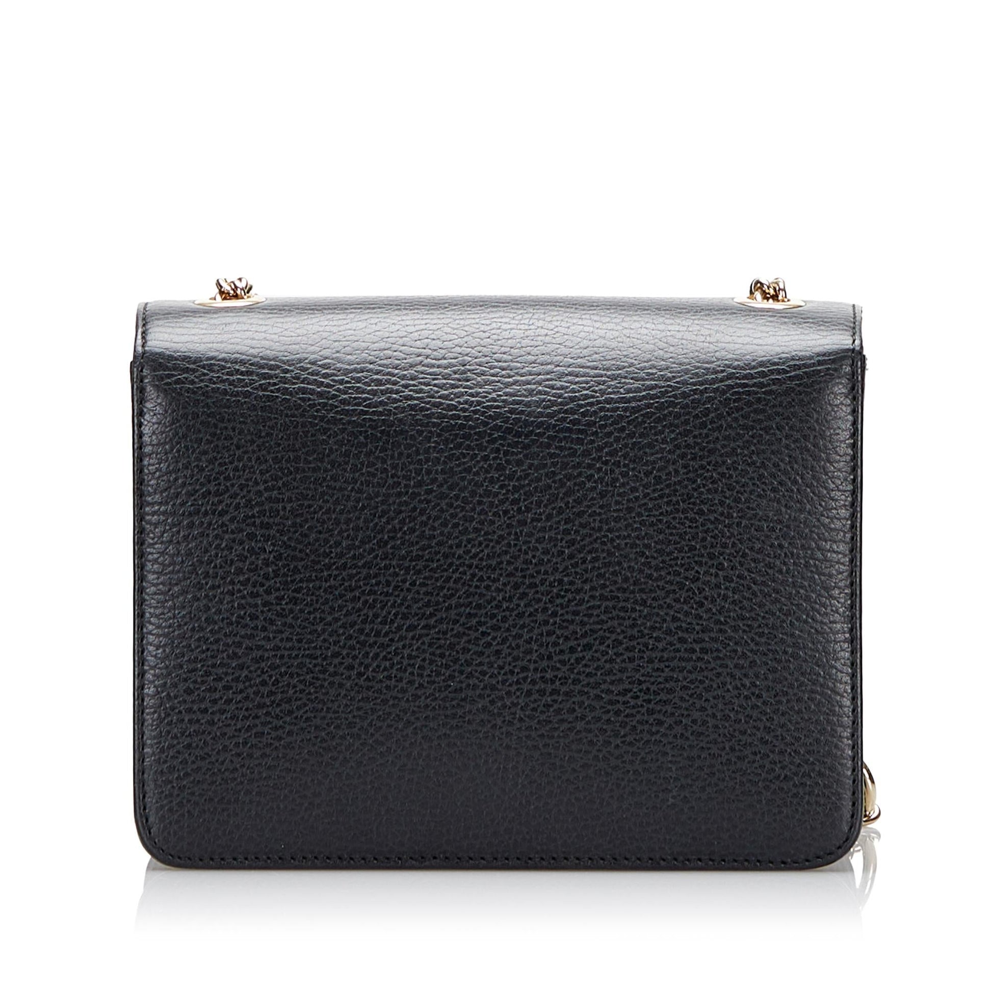 Gucci Dollar Interlocking SHG-Lp3K9z Calf Black Small Crossbody Bag