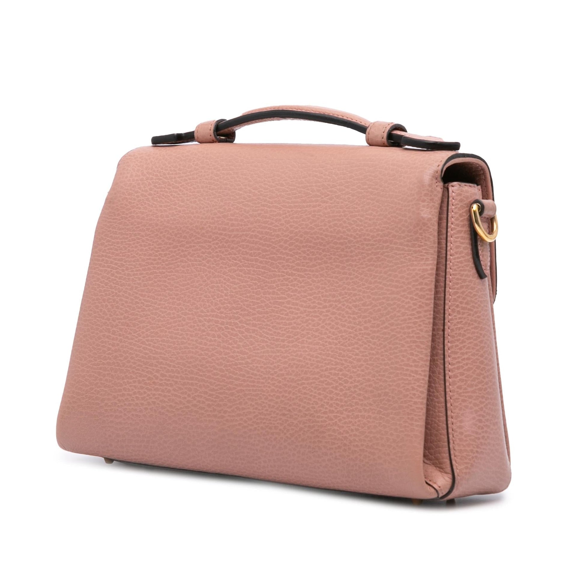 Gucci Dollar Interlocking G Leather Calf Pink Small Satchel Bag Satchel 1