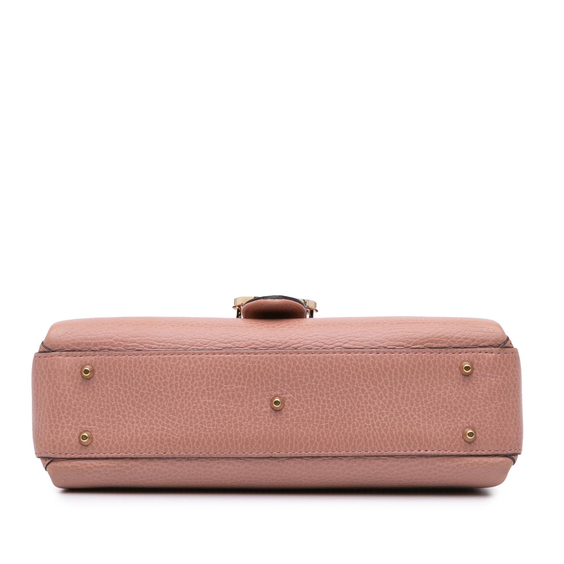 Gucci Dollar Interlocking G Leather Calf Pink Small Satchel Bag