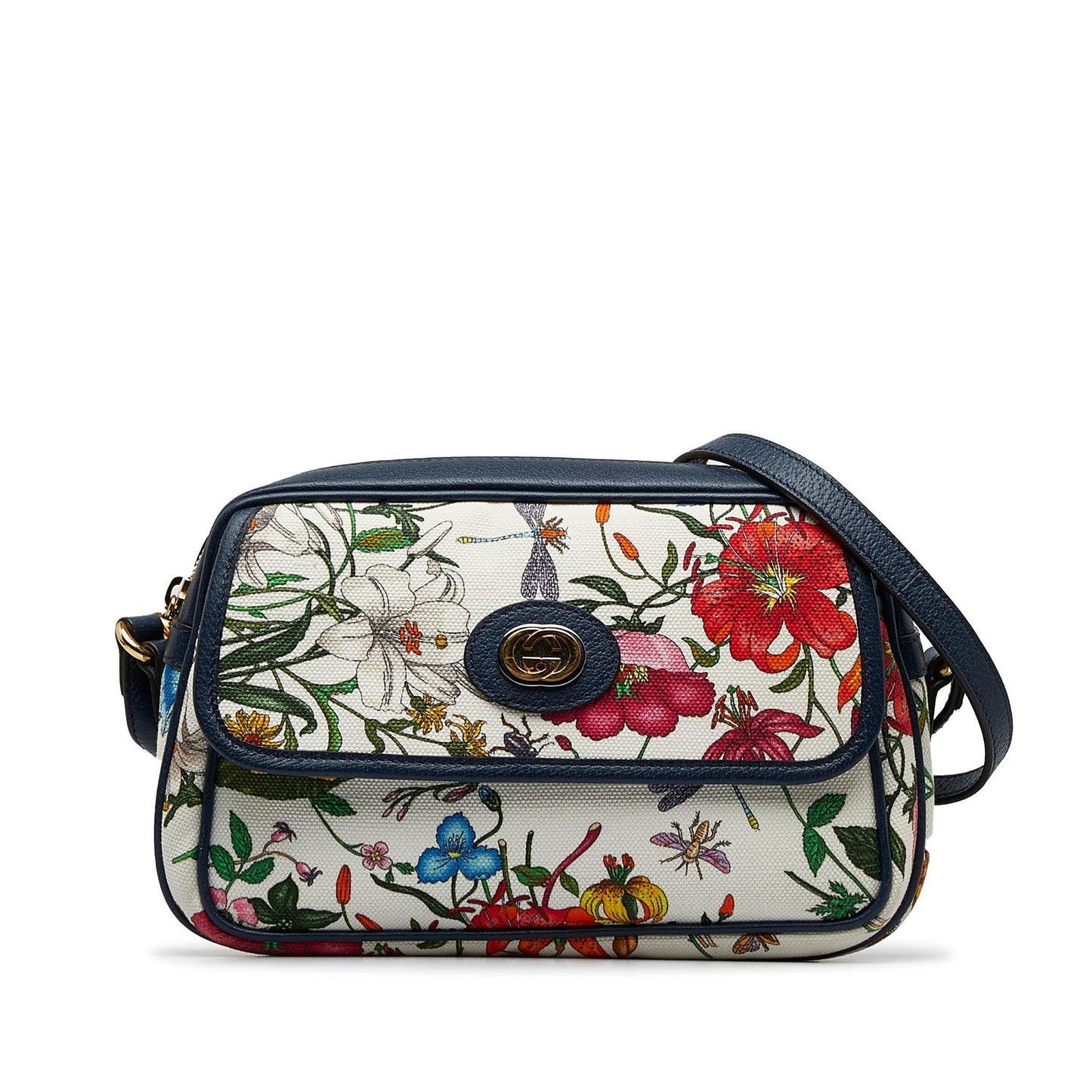 Gucci Flora SHG-E4dDQh Canvas White Small Crossbody Bag