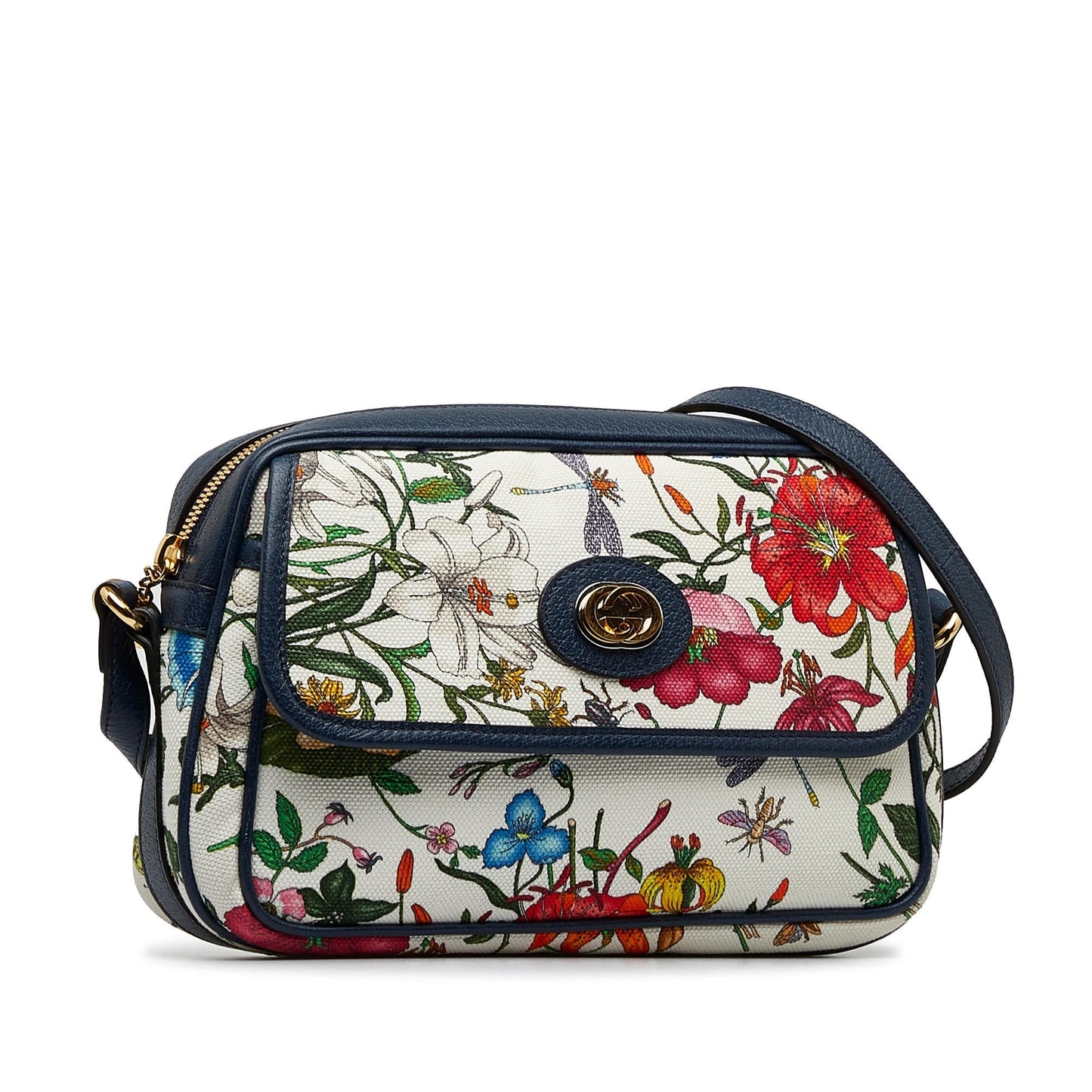 Gucci Flora SHG-E4dDQh Canvas White Small Crossbody Bag