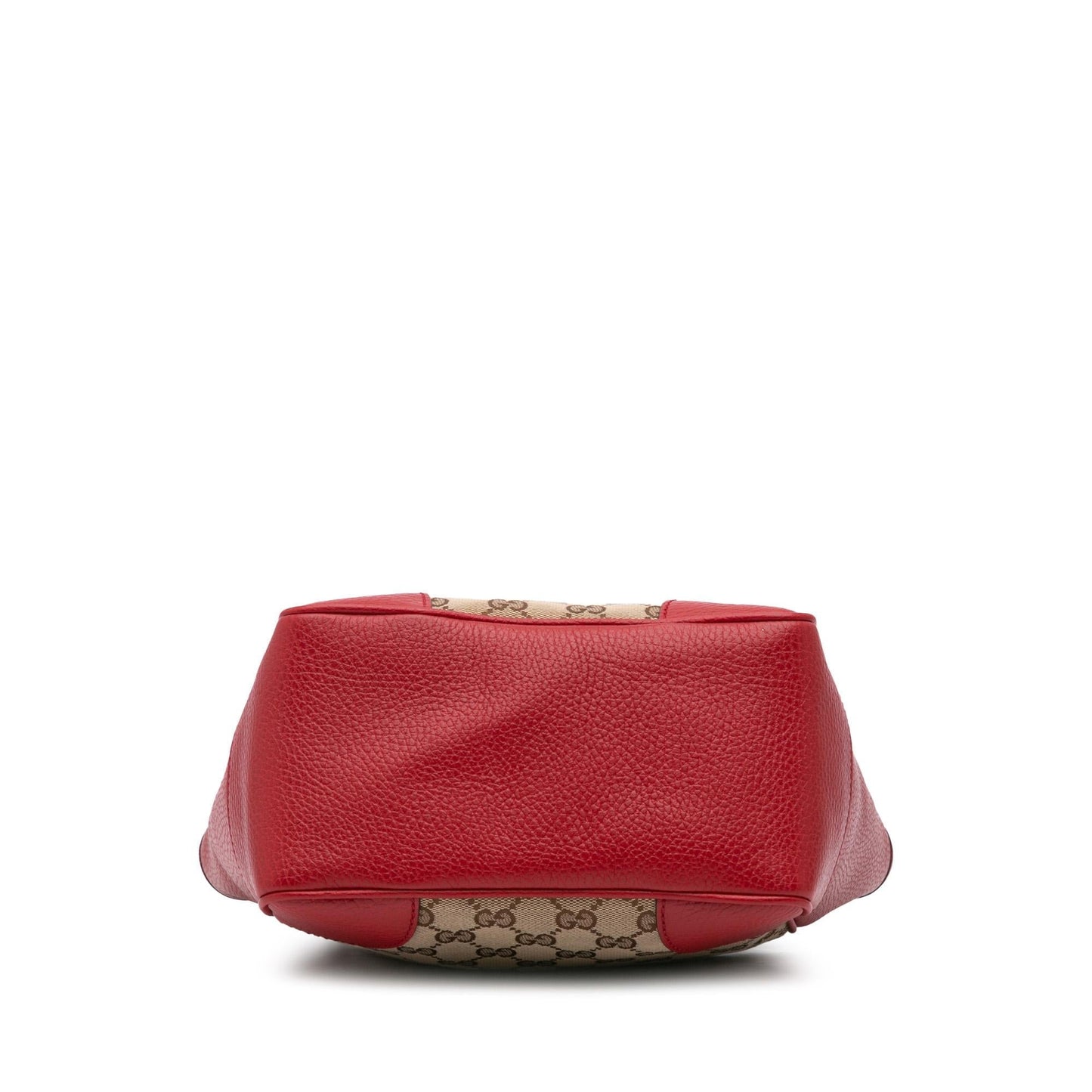 Gucci GG Bree Canvas Calf Brown Red Satchel Bag