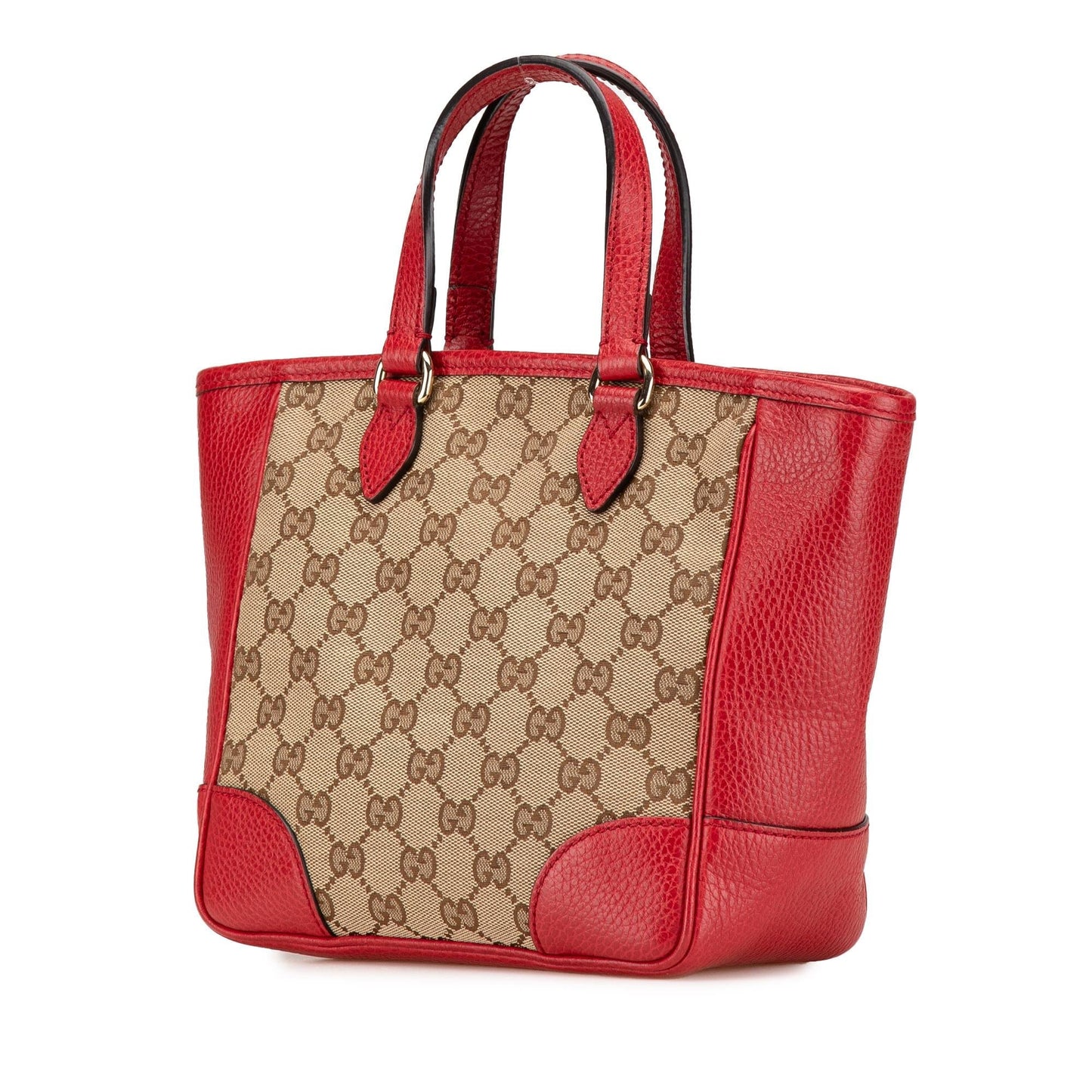 Gucci GG Bree Canvas Calf Brown Red Satchel Bag Satchel 2