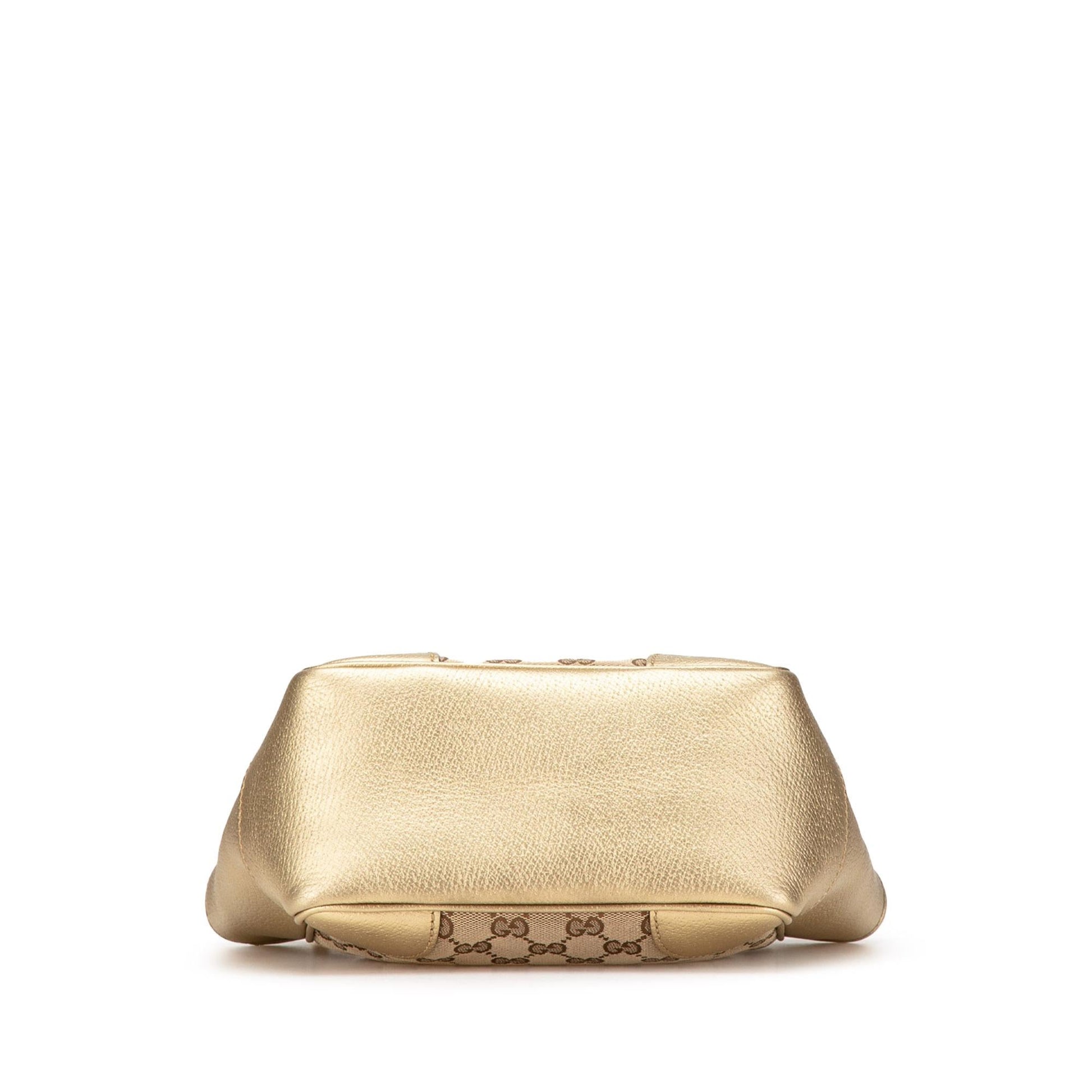 Gucci GG Bree Canvas Brown Gold Small Satchel Bag Satchel 4