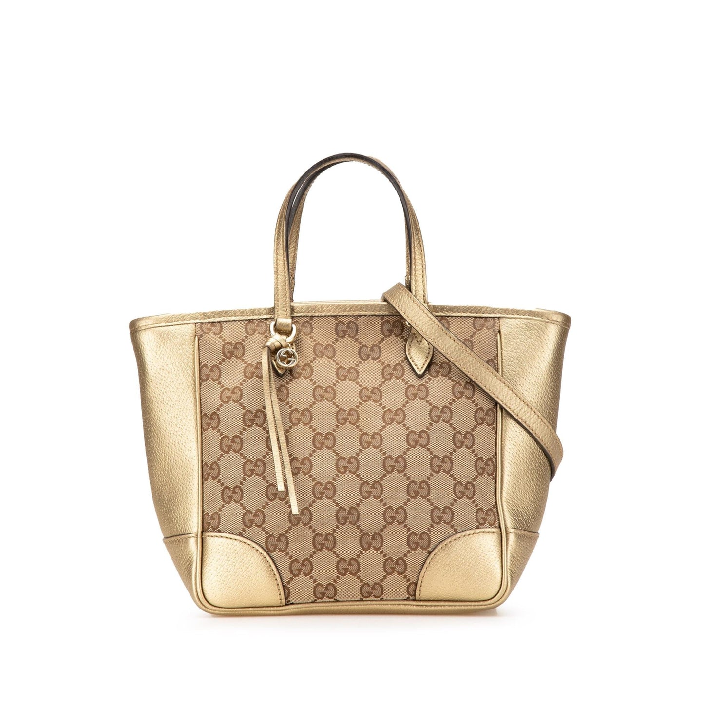 Gucci GG Bree Canvas Brown Gold Small Satchel Bag Satchel 4