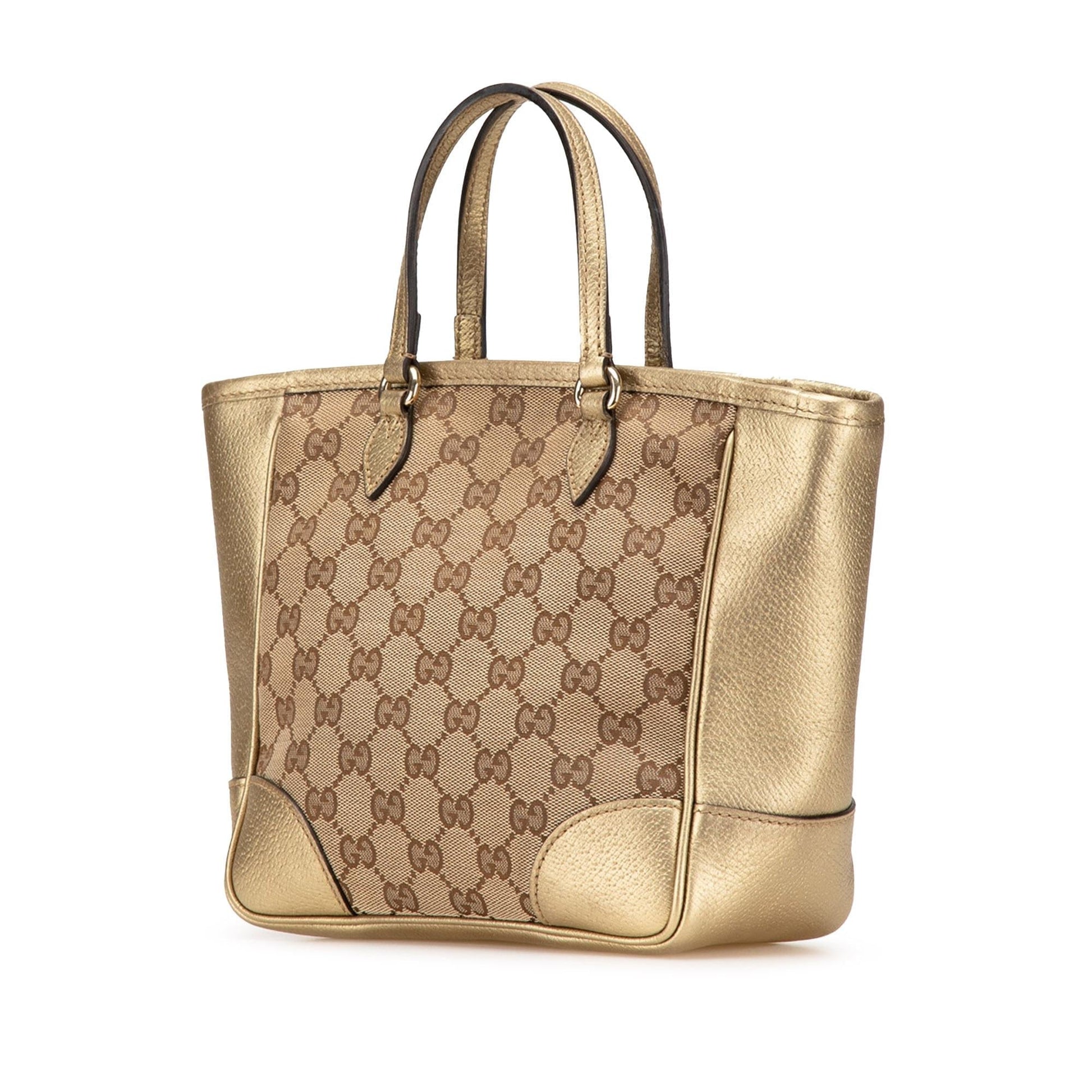Gucci GG Bree Canvas Brown Gold Small Satchel Bag Satchel 4