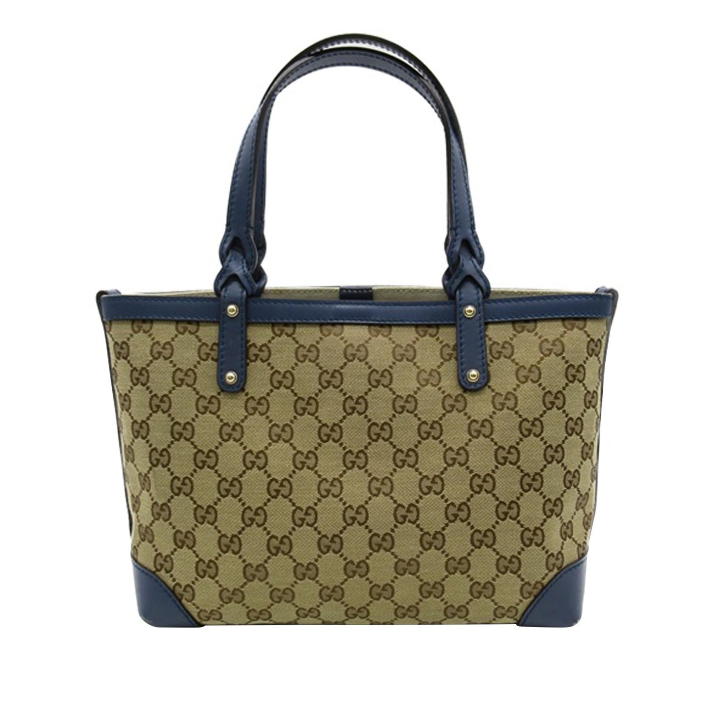 Gucci GG Craft SHG-SeZdyJ Canvas Calf Brown Blue Tote Bag