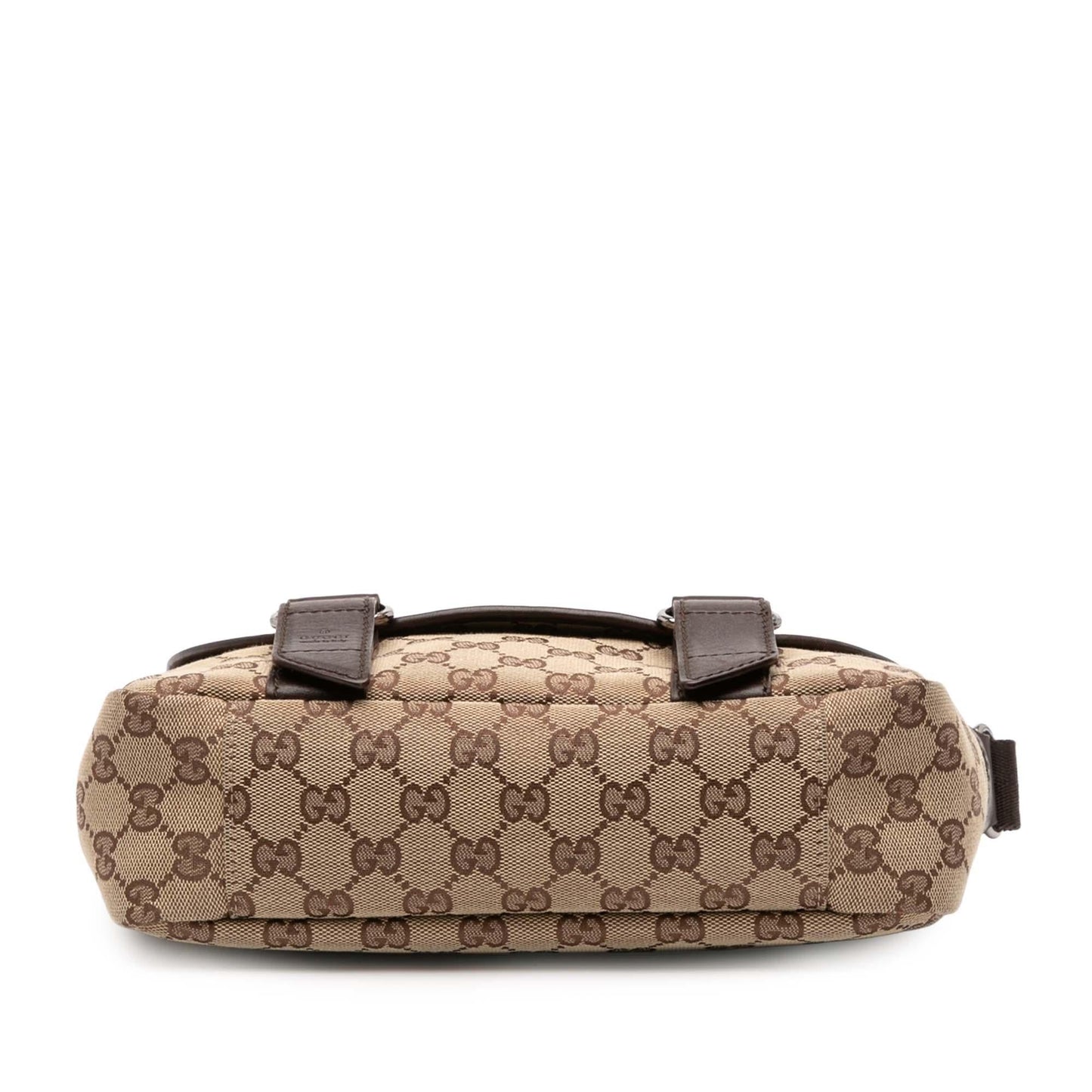 Gucci GG Double Buckle Messenger Canvas Small Flap Crossbody Bag