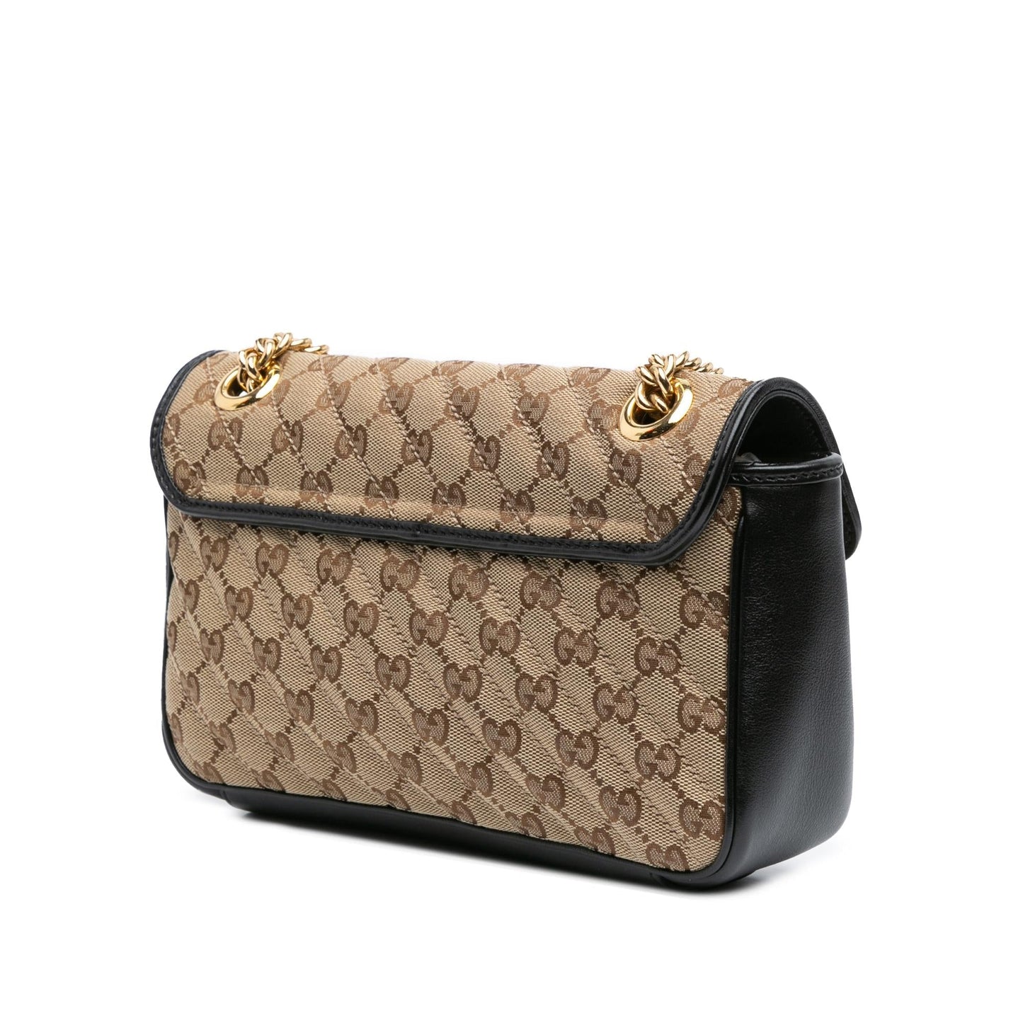 Gucci GG Marmont Canvas Calf Black Brown Crossbody Bag