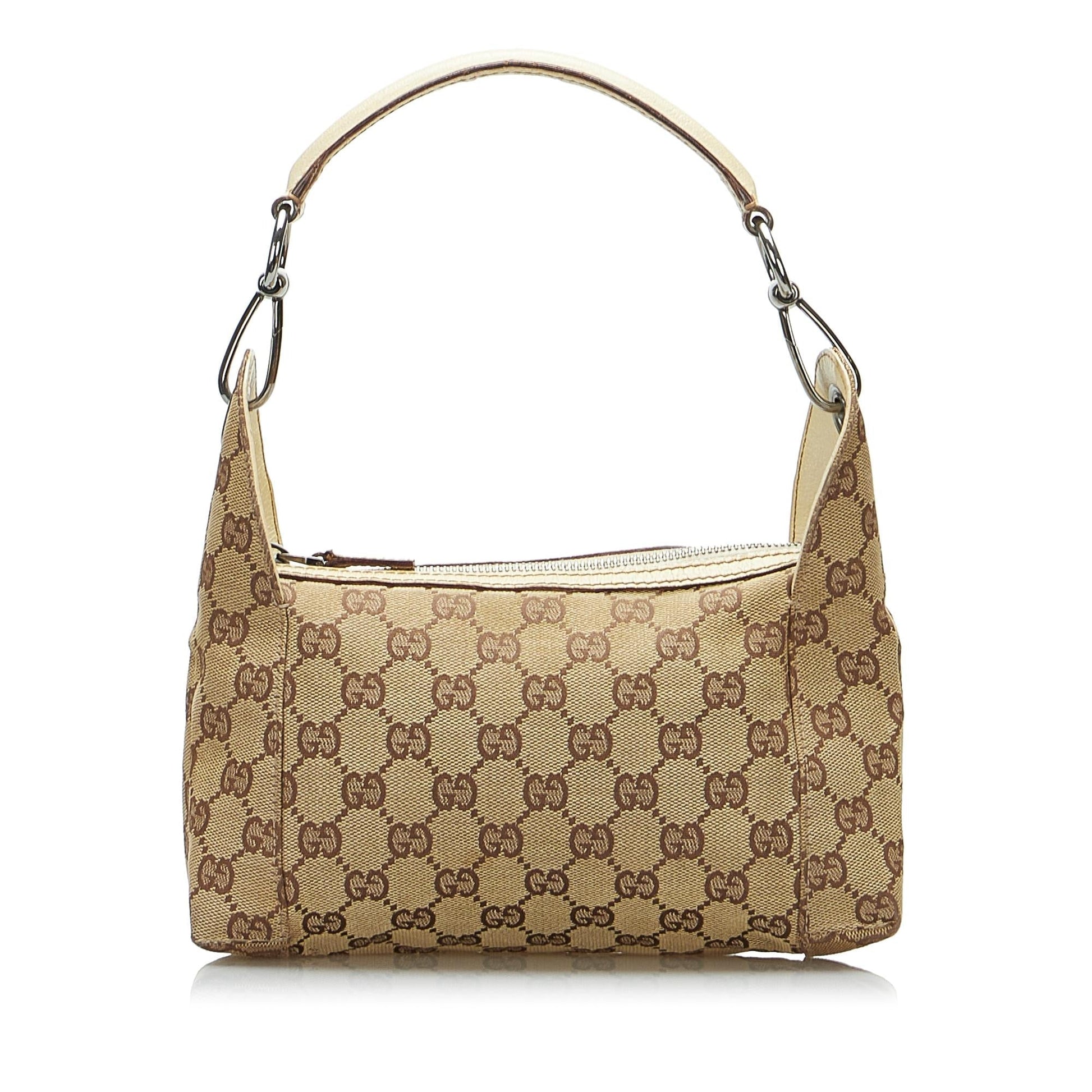 Gucci GG SHG-EyMggv Canvas Brown Small Satchel Bag