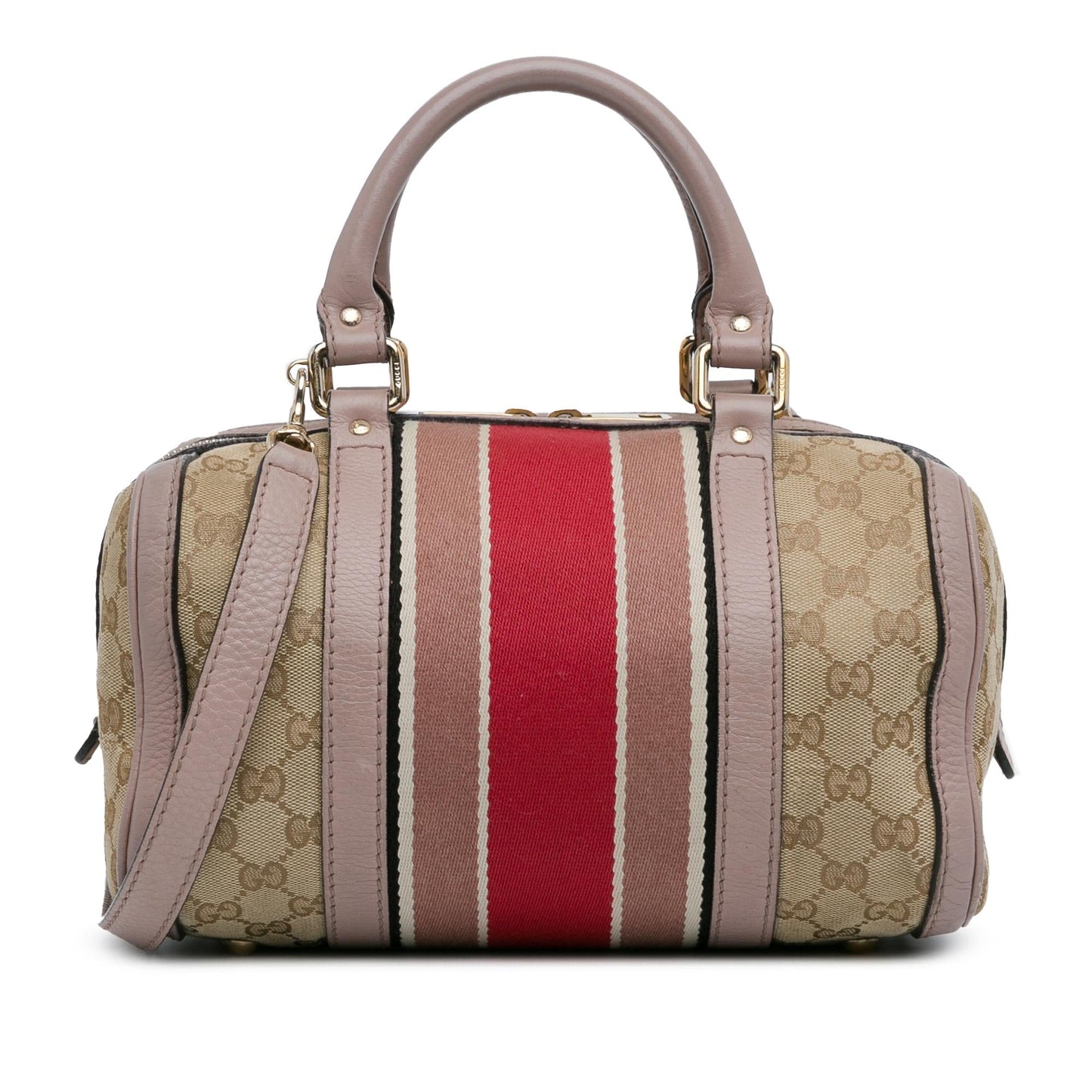 Gucci GG Joy Web Canvas Calf Brown Small Satchel Bag