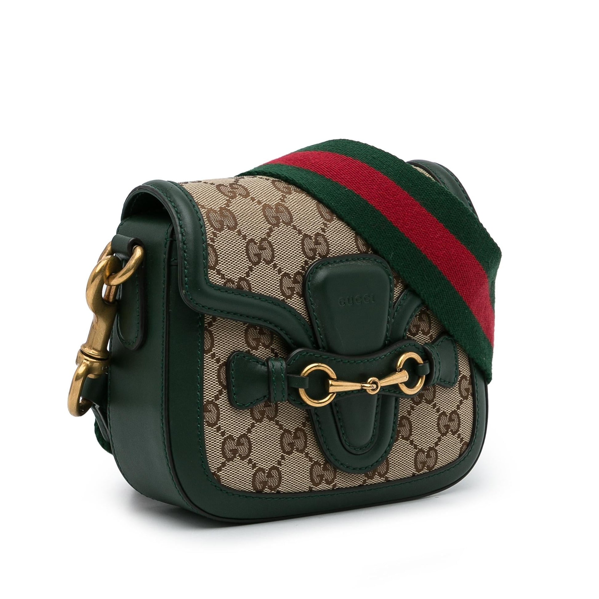 Gucci GG Lady Web SHG-JoFLho Canvas Calf Brown Small Crossbody Bag