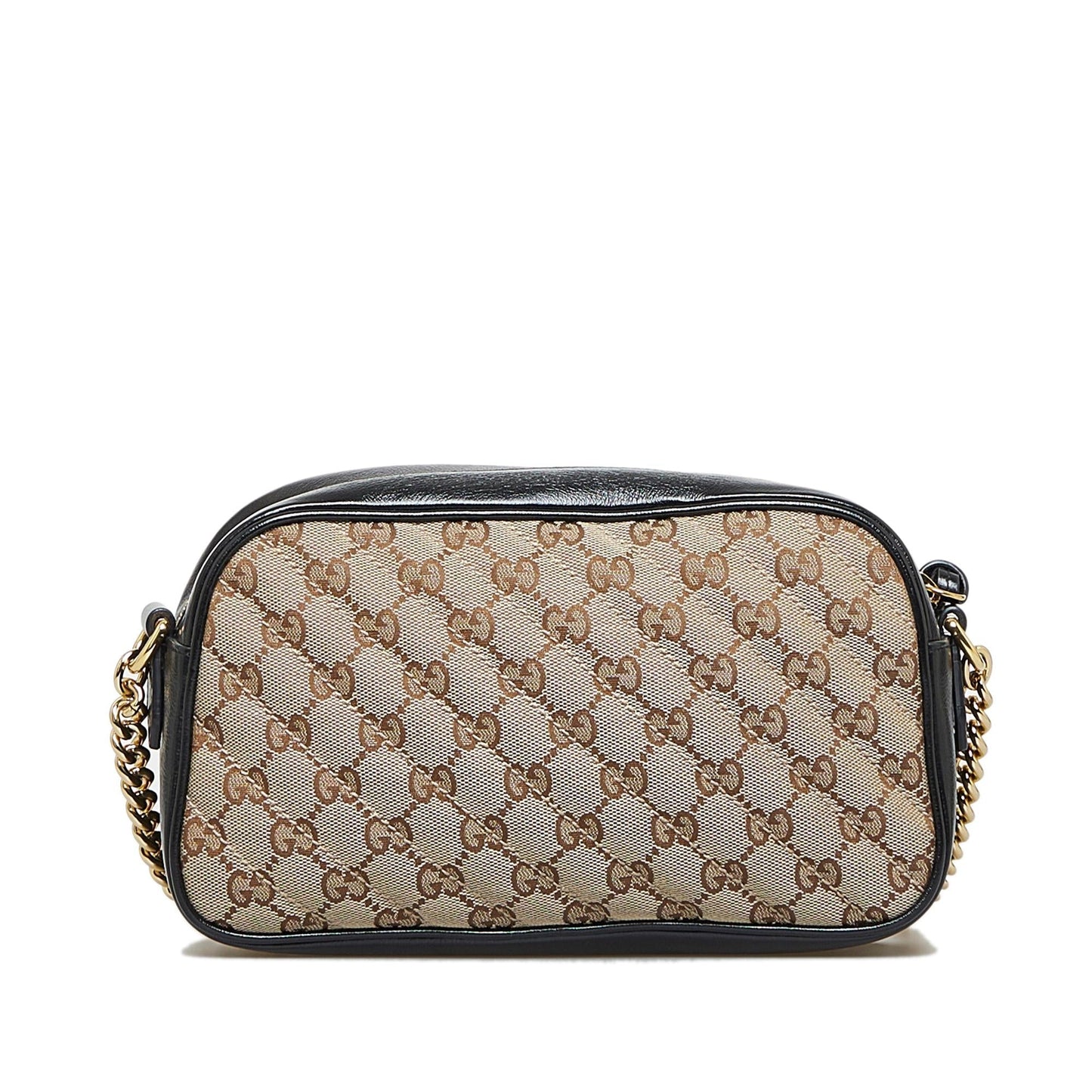 Gucci GG Marmont SHG-dW81JW Canvas Calf Black Brown Crossbody Bag