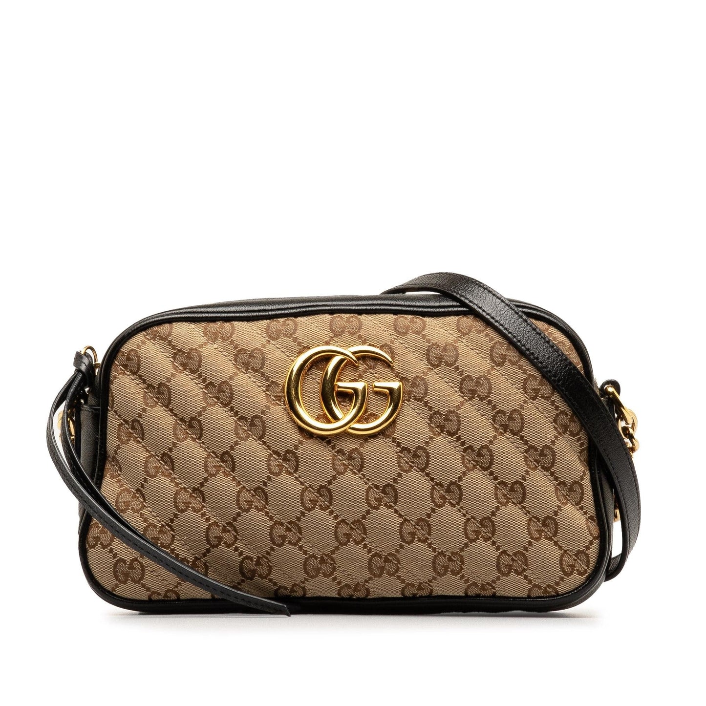 Gucci GG Marmont Camera SHG-8k8jfb Matelasse Canvas Brown Small Crossbody Bag