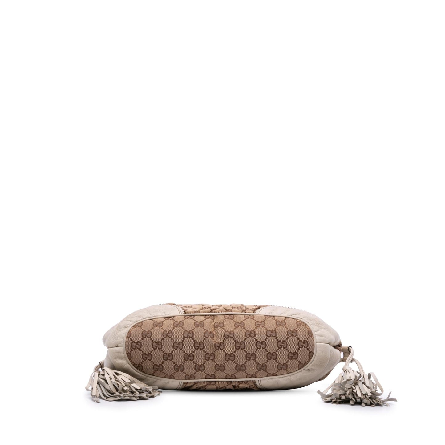 Gucci GG Tribeca Canvas Calf White Brown Tote Bag