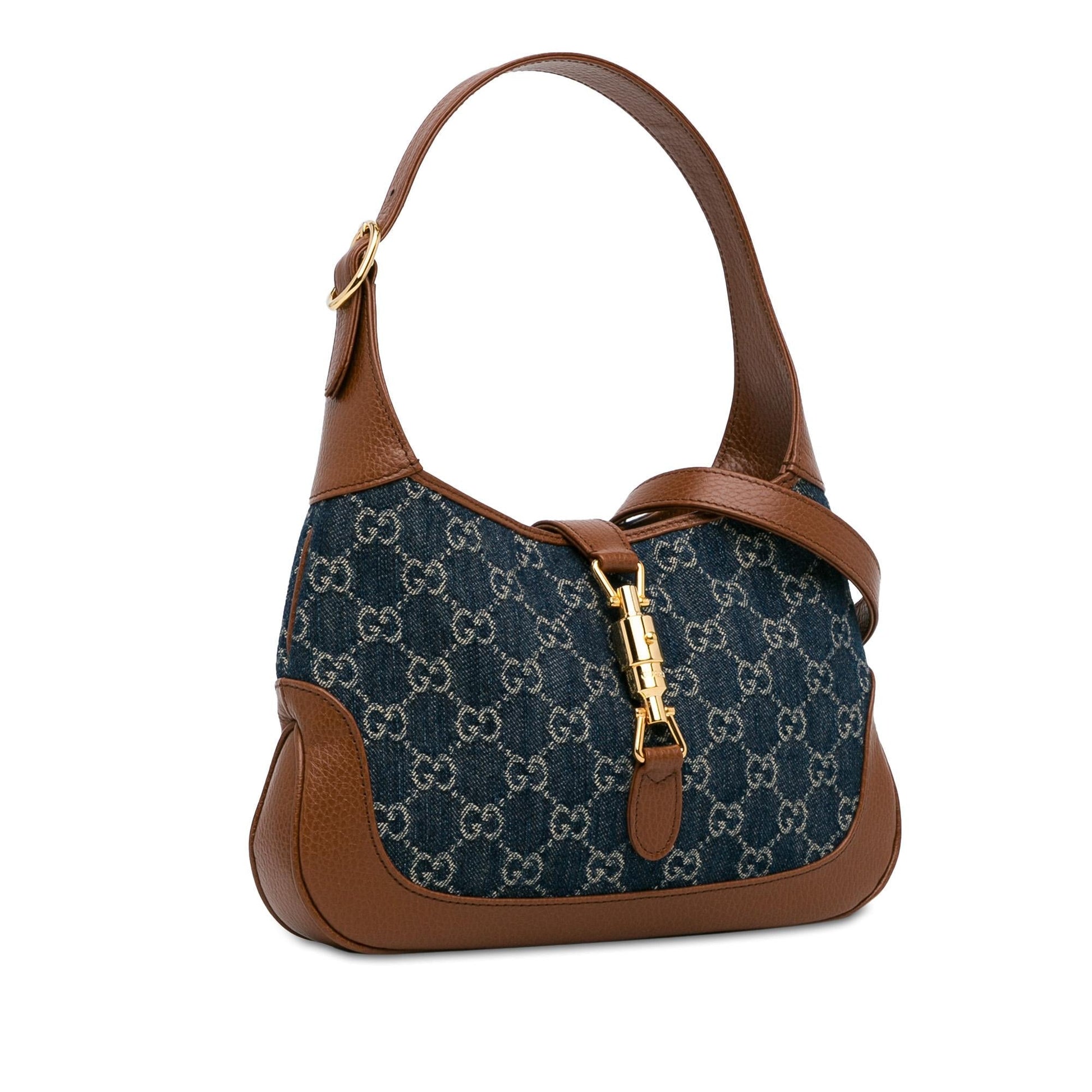 Gucci GG Jackie SHG-BDGoSn Denim Blue Small Crossbody Bag