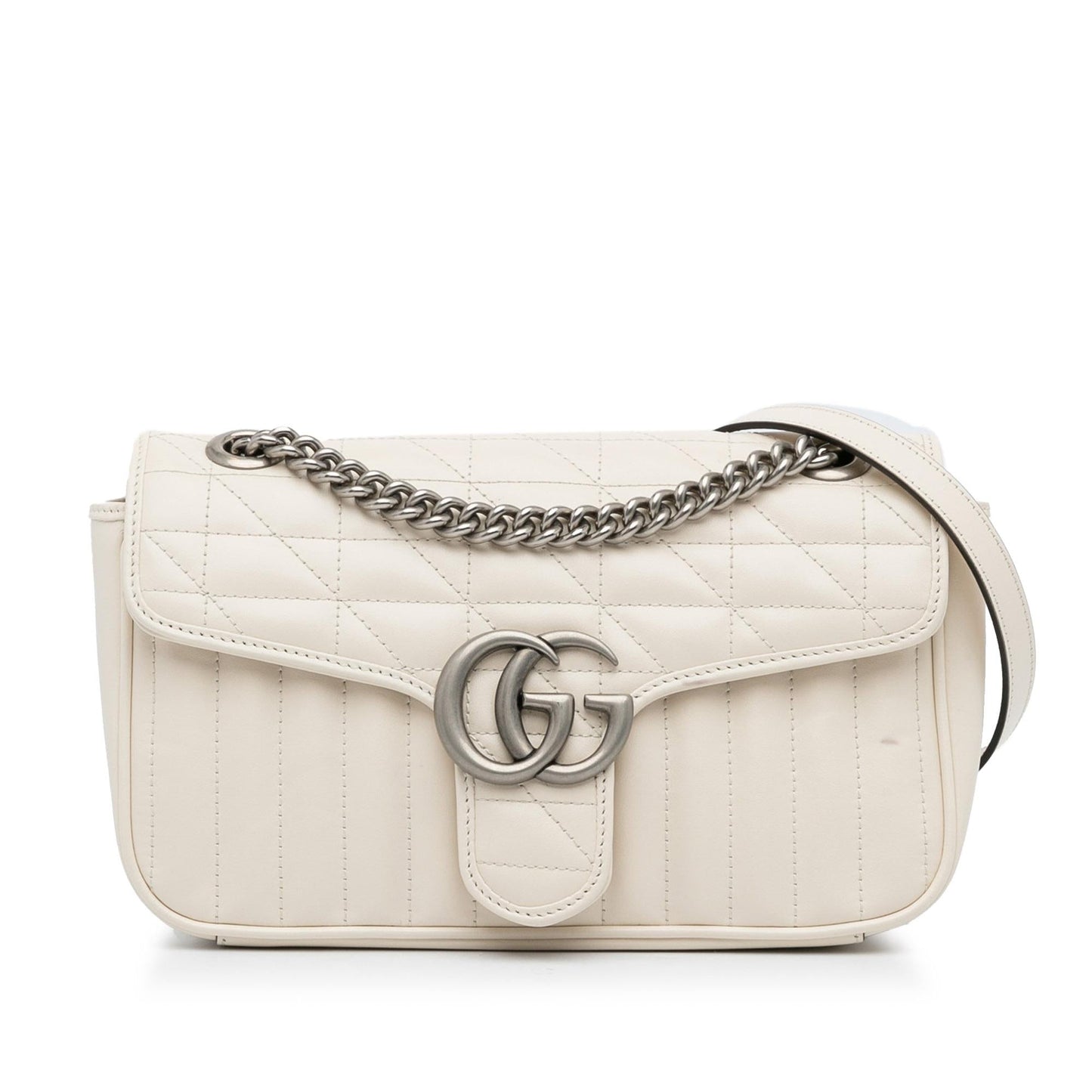 Gucci GG Marmont Aria SHG-LHf70H Matelasse Calf White Small Crossbody Bag