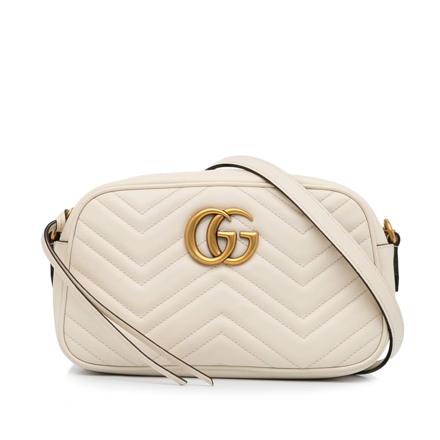 Gucci GG Marmont SHG-A87tyz Calf White Small Crossbody Bag