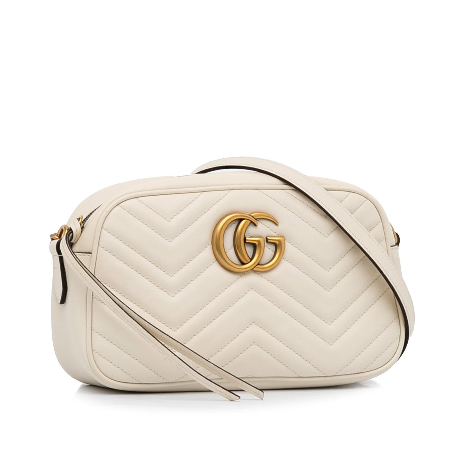Gucci GG Marmont SHG-A87tyz Calf White Small Crossbody Bag