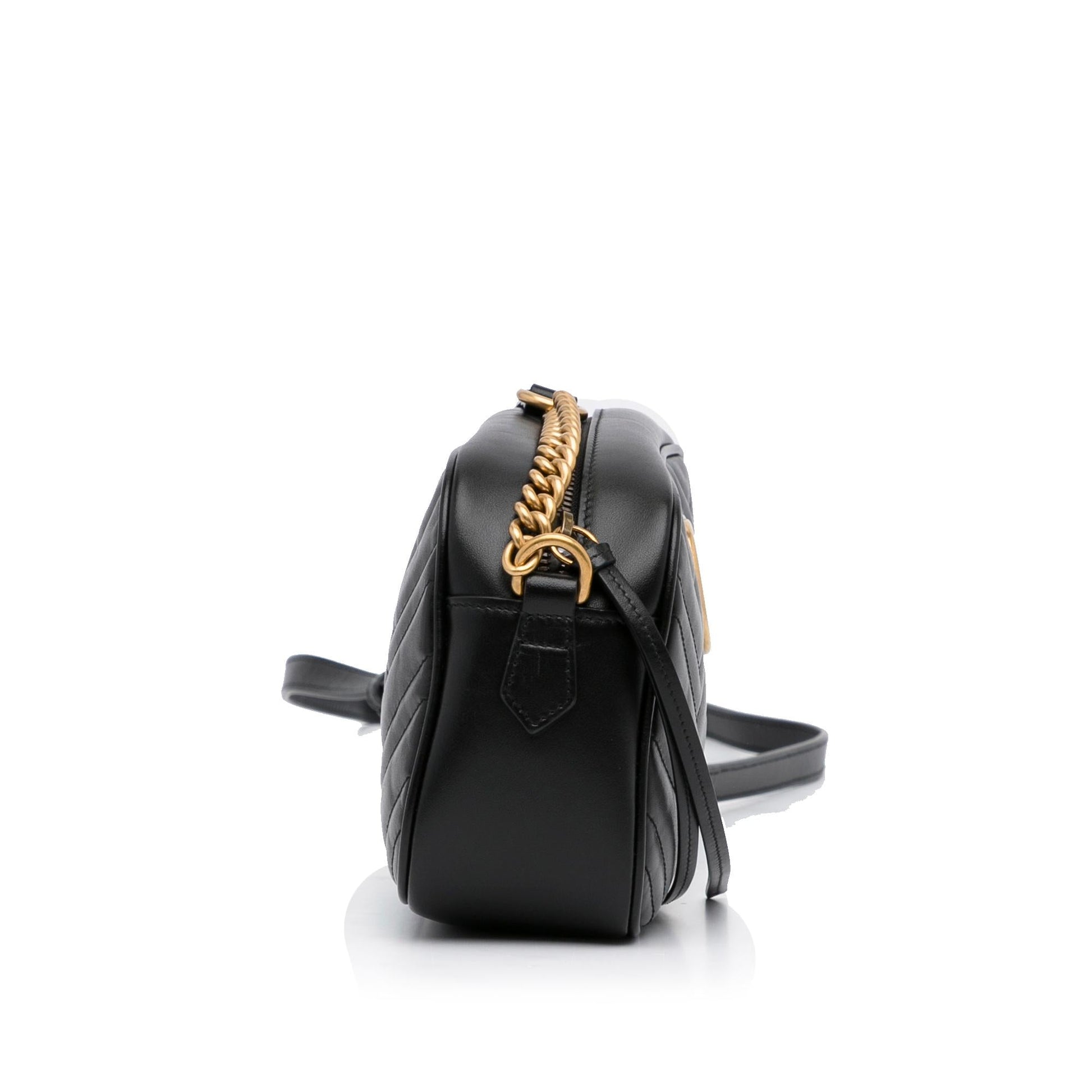 Gucci GG Marmont SHG-DfmqKi Calf Black Small Crossbody Bag