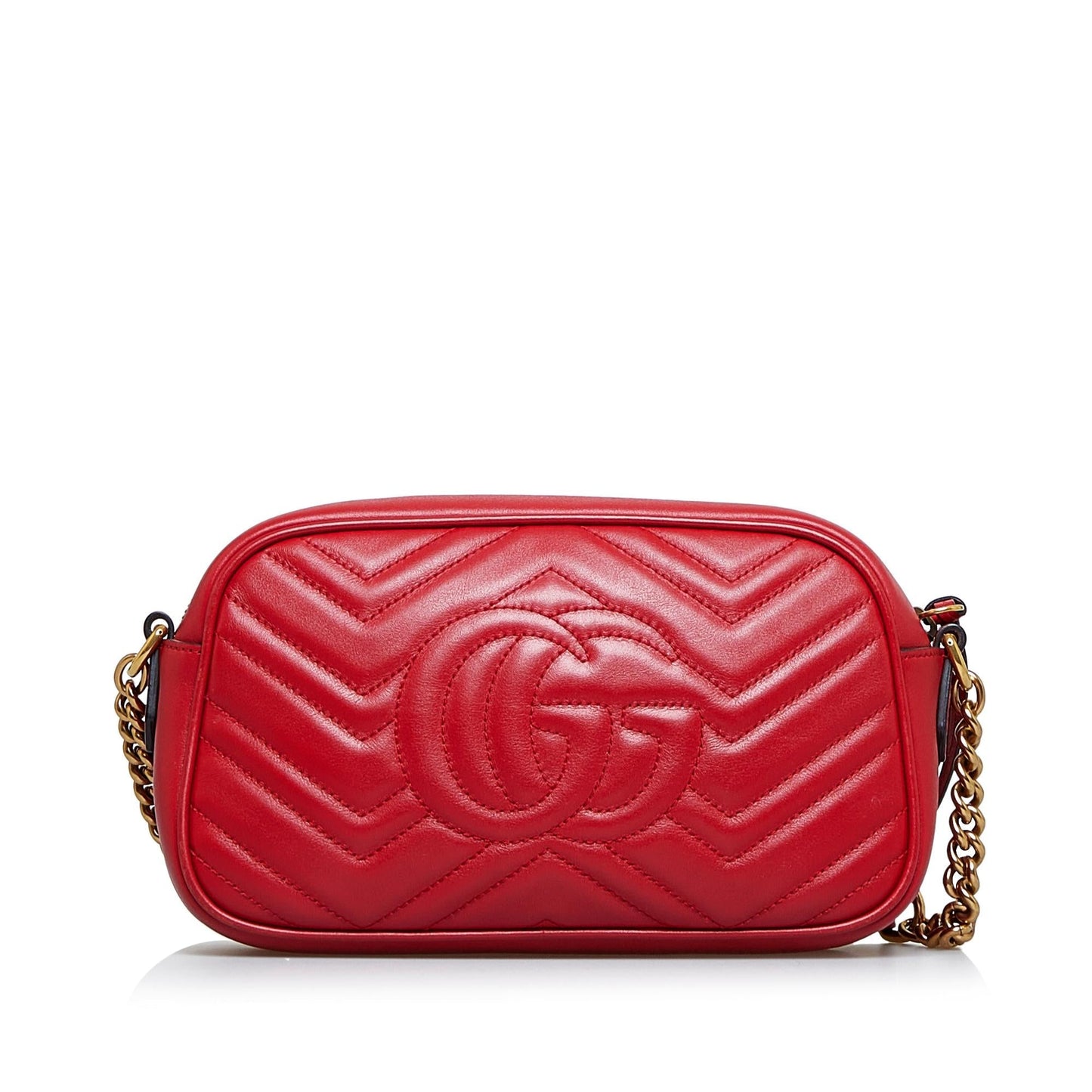Gucci GG Marmont SHG-oaTsac Calf Red Small Crossbody Bag