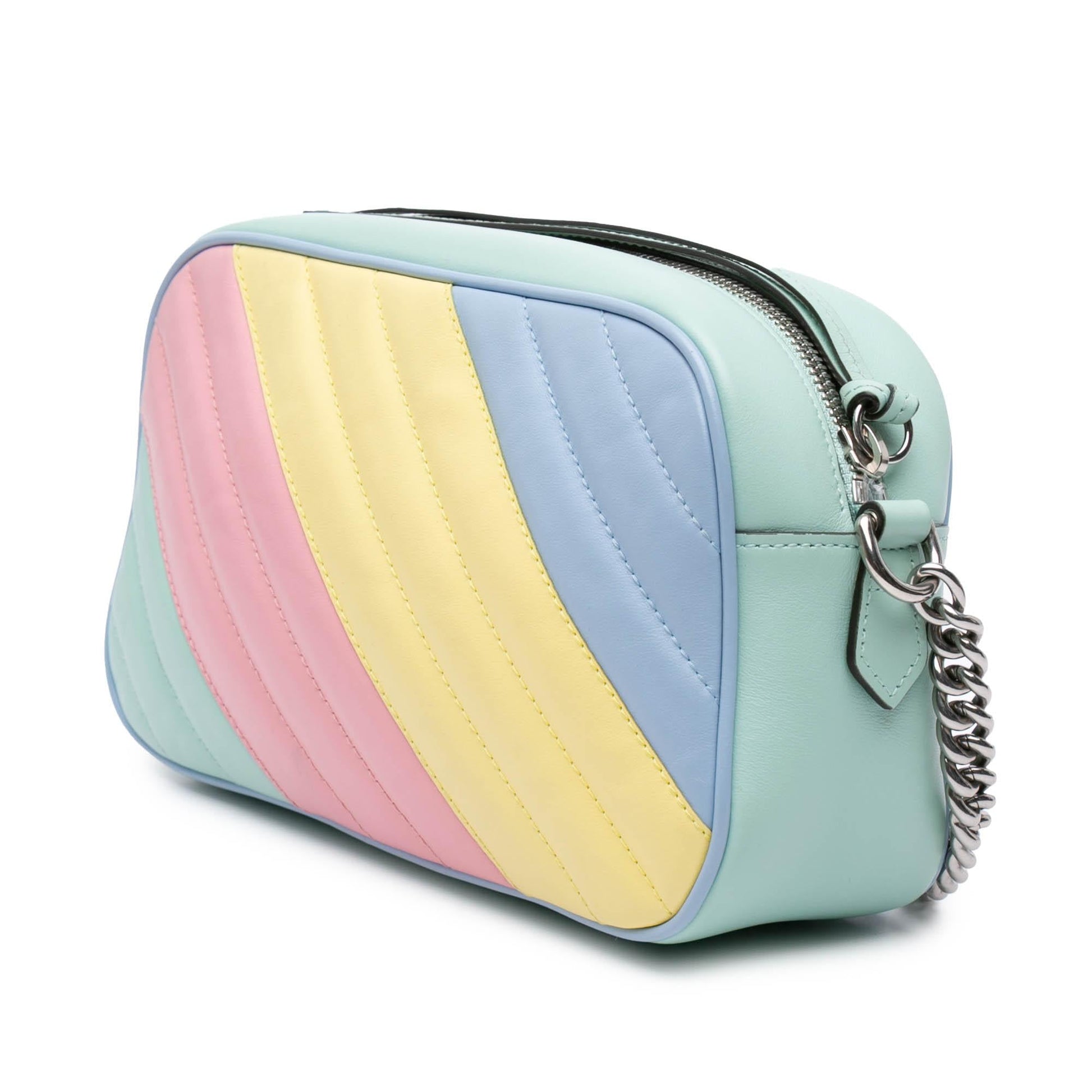 Gucci GG Marmont Diagonal Matelasse Leather Calf Blue Crossbody Bag