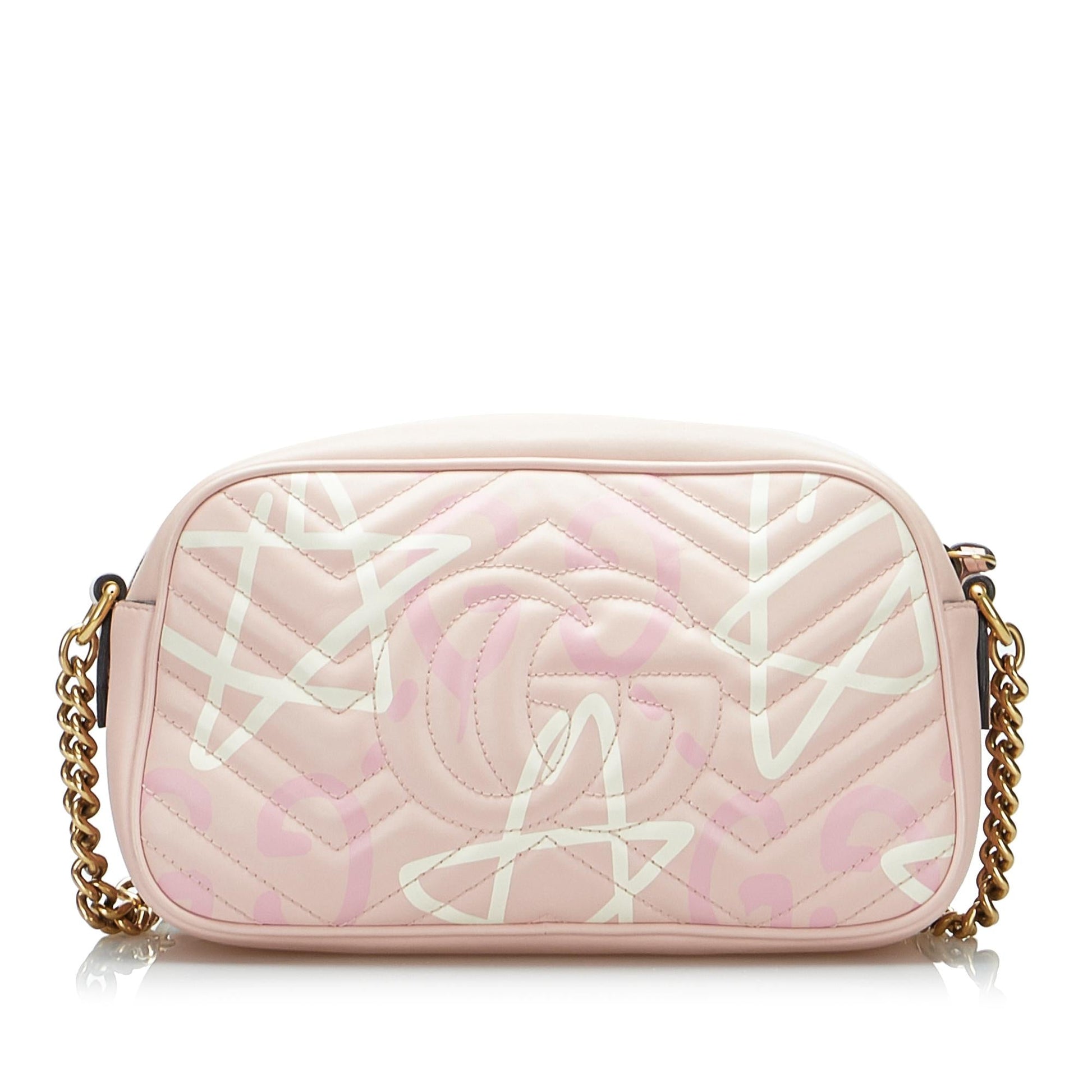Gucci GG Marmont Ghost SHG-tkRzOm Calf Pink Small Crossbody Bag