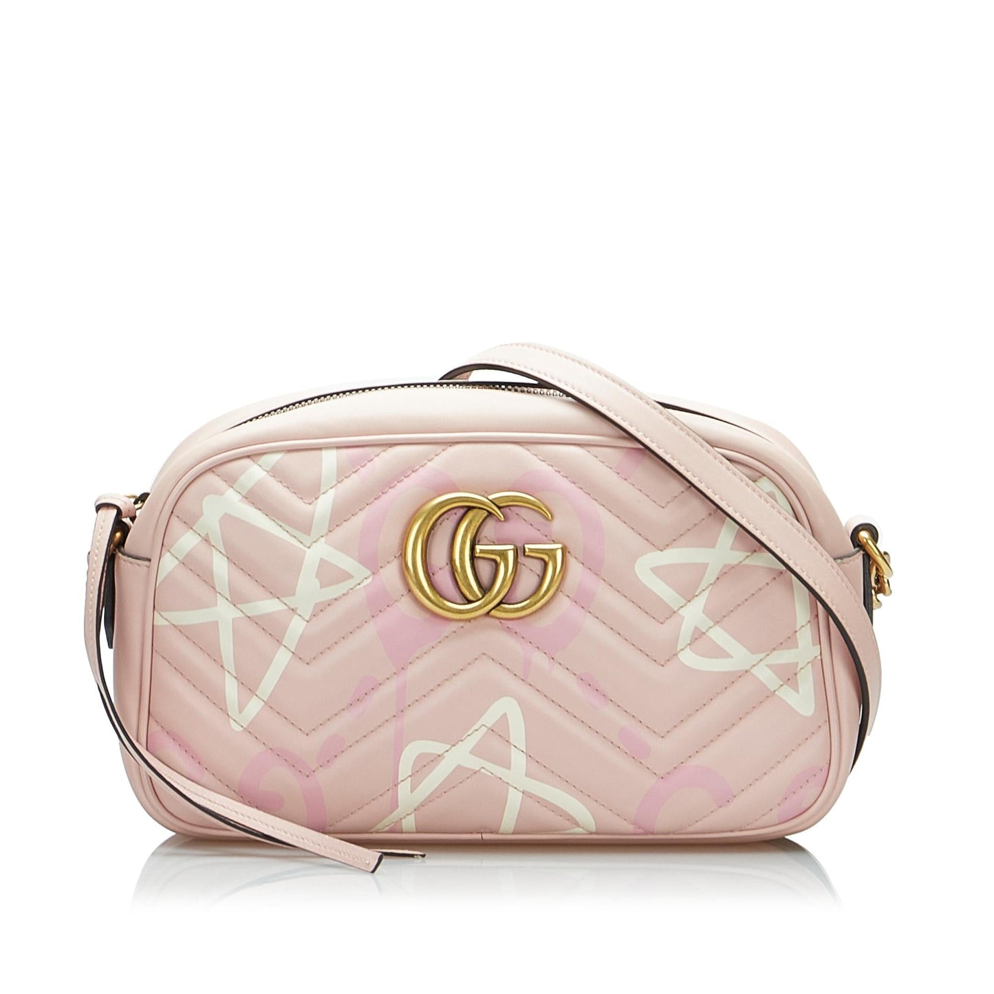 Gucci GG Marmont Ghost SHG-tkRzOm Calf Pink Small Crossbody Bag