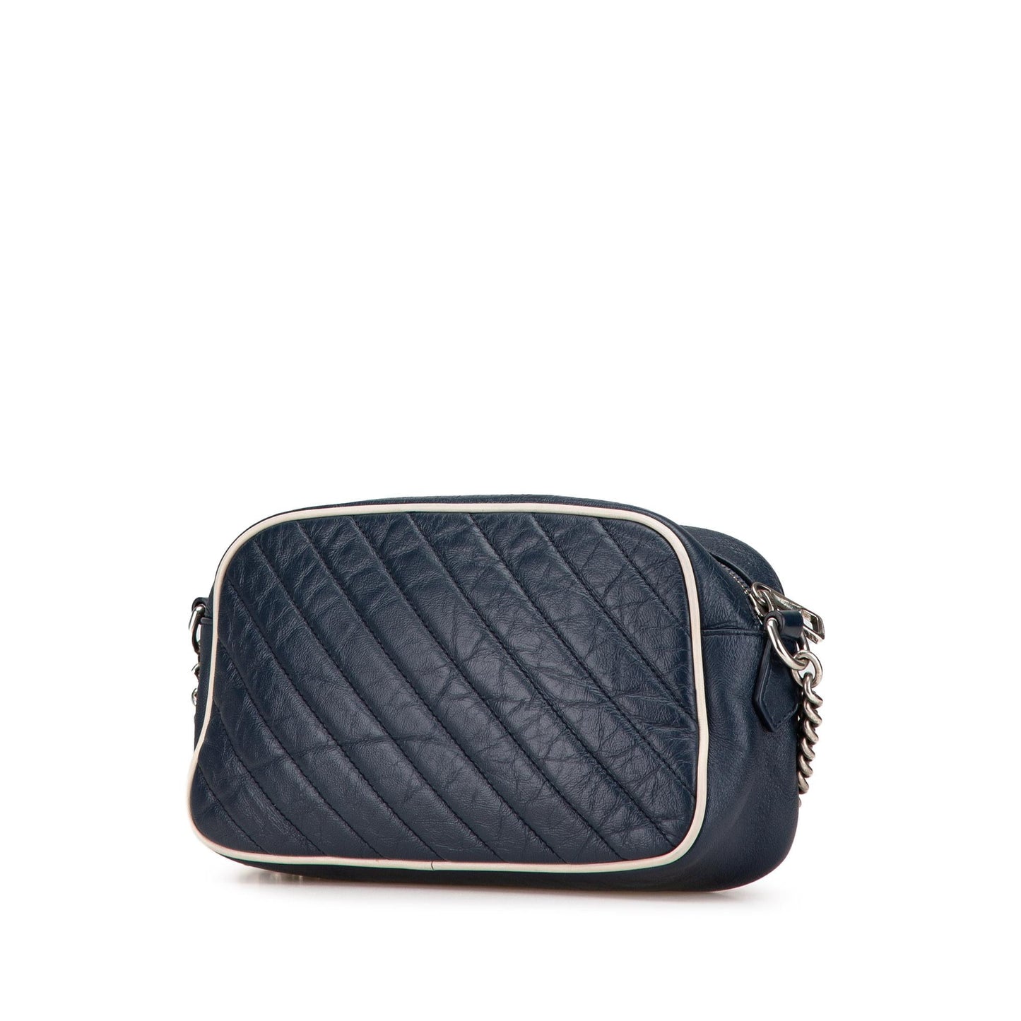 Gucci GG Marmont Torchon Leather Calf Blue Small Crossbody Bag Torchon Crossbody