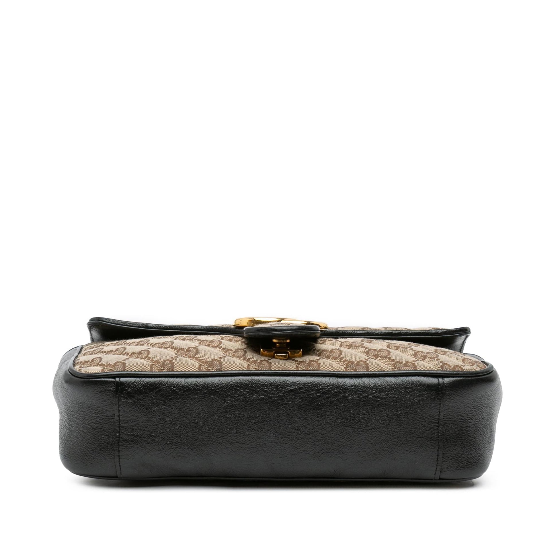 Gucci GG Marmont Flap Matelasse Canvas Brown Small Crossbody Bag