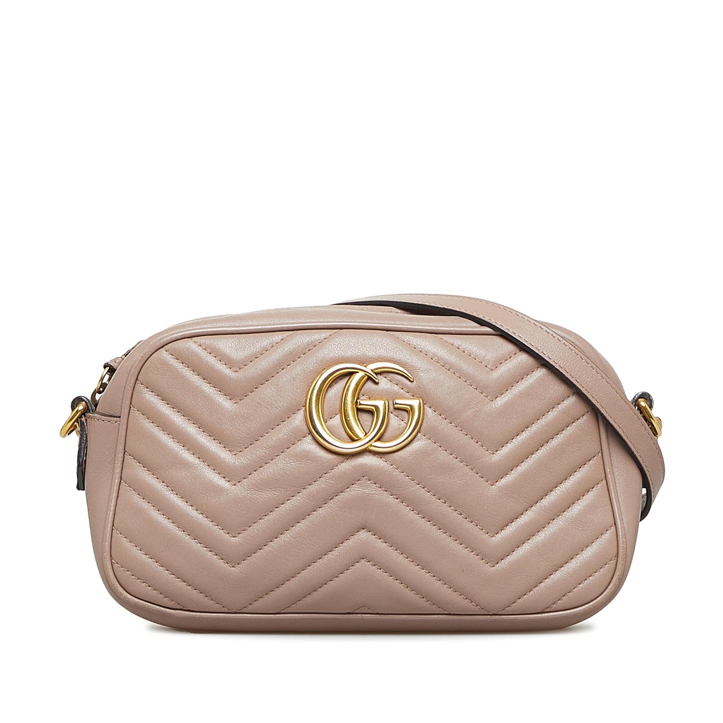 Gucci GG Marmont SHG-hny90r Matelasse Calf Brown Small Crossbody Bag