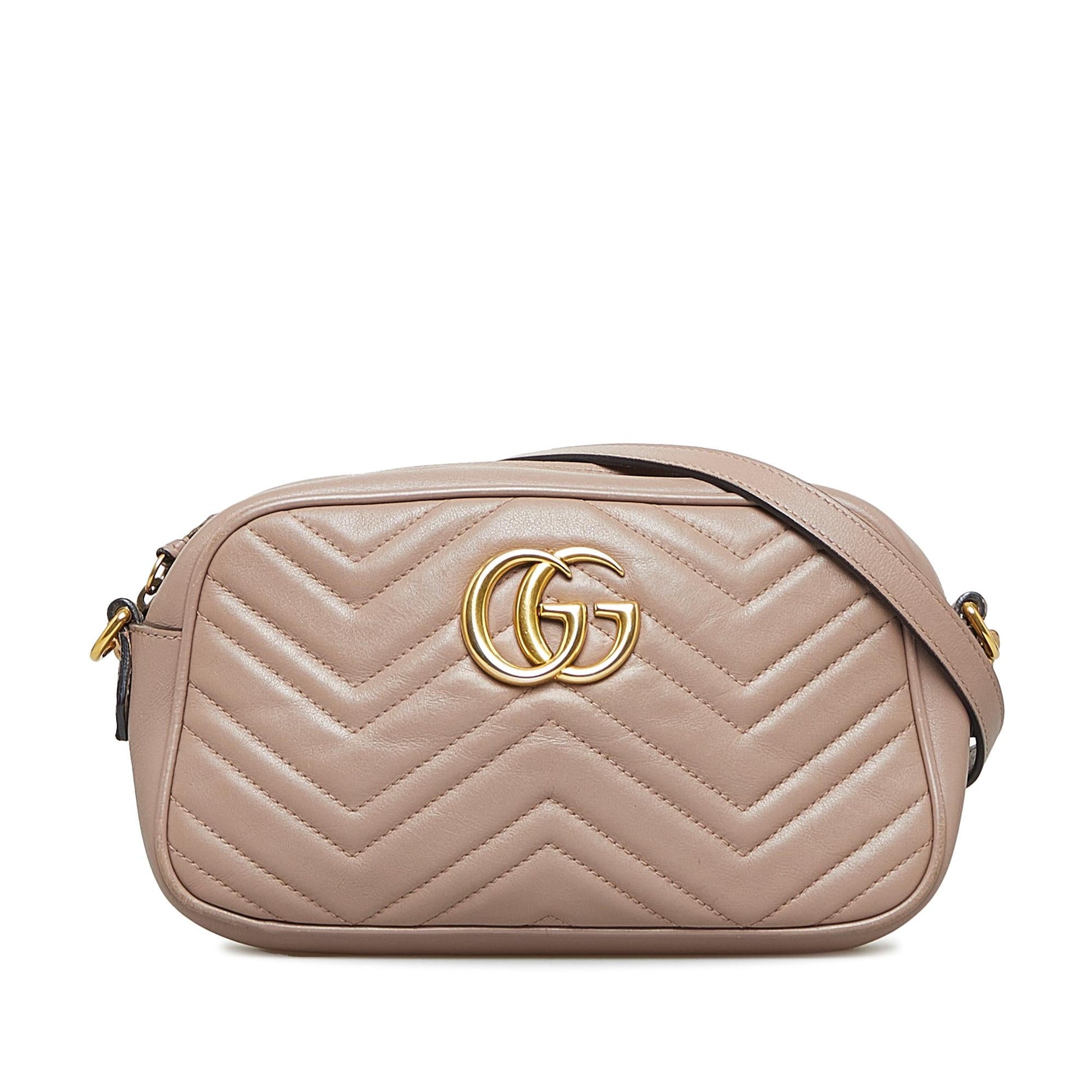 Gucci GG Marmont SHG-hny90r Matelasse Calf Brown Small Crossbody Bag