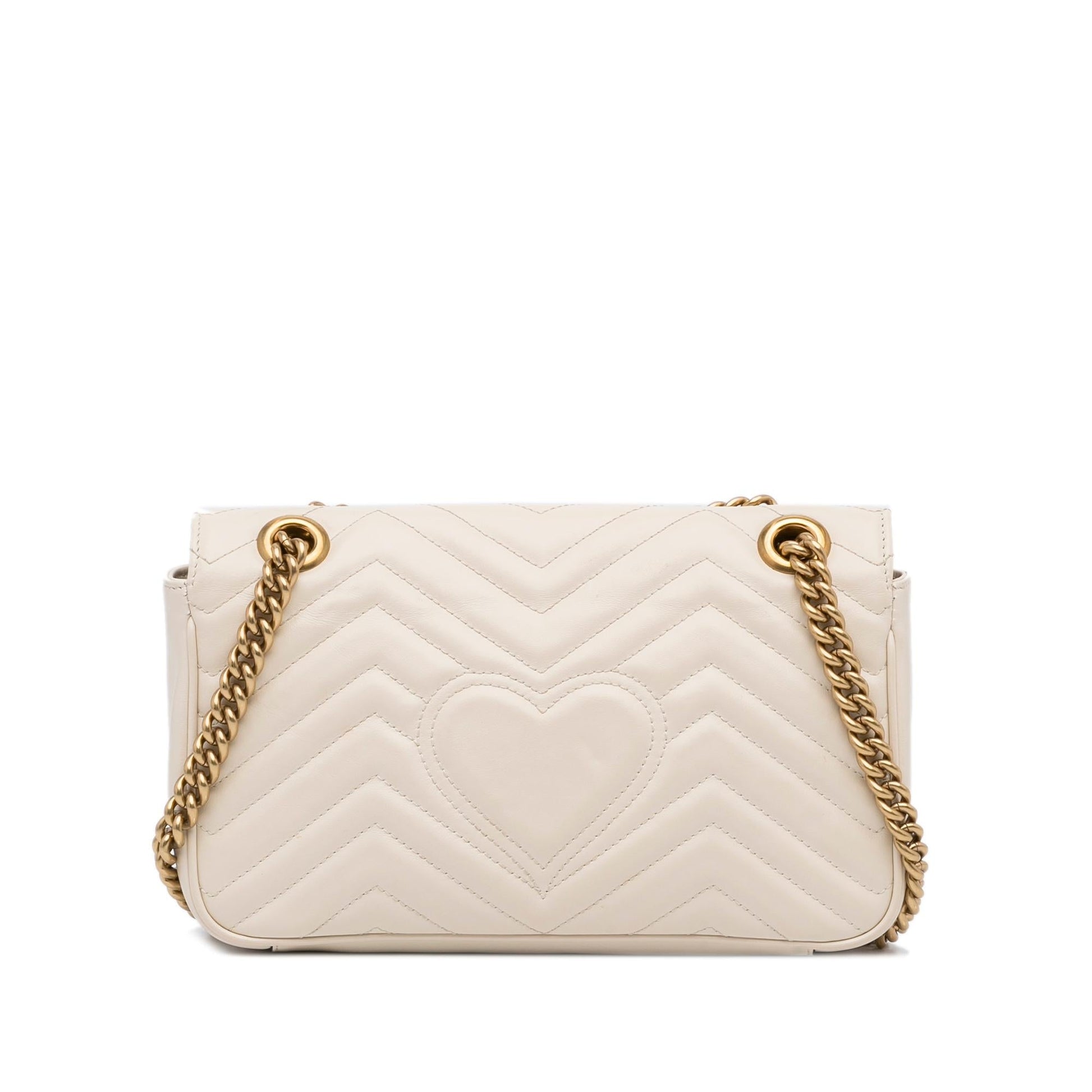 Gucci GG Marmont SHG-TkqQD2 Matelasse Calf White Small Crossbody Bag