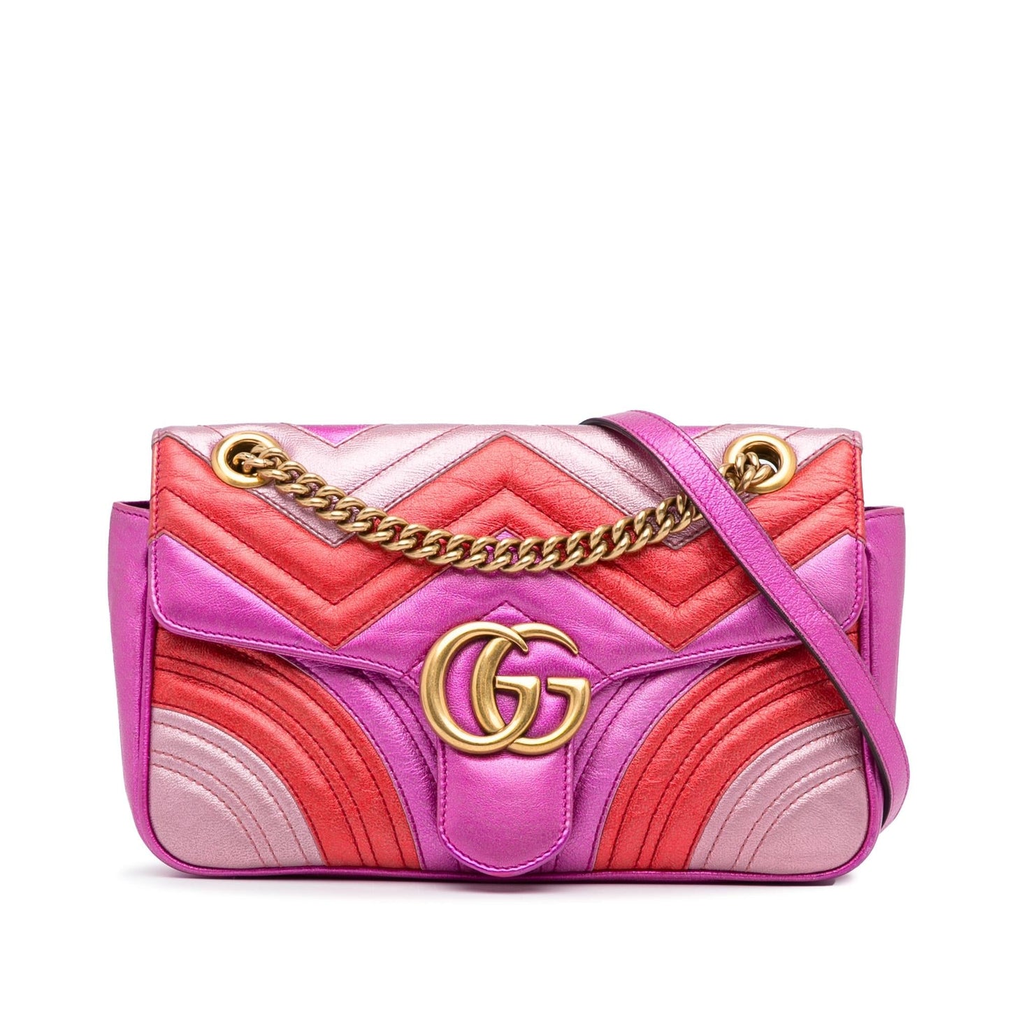 Gucci GG Marmont SHG-W03o10 Matelasse Calf Pink Small Crossbody Bag
