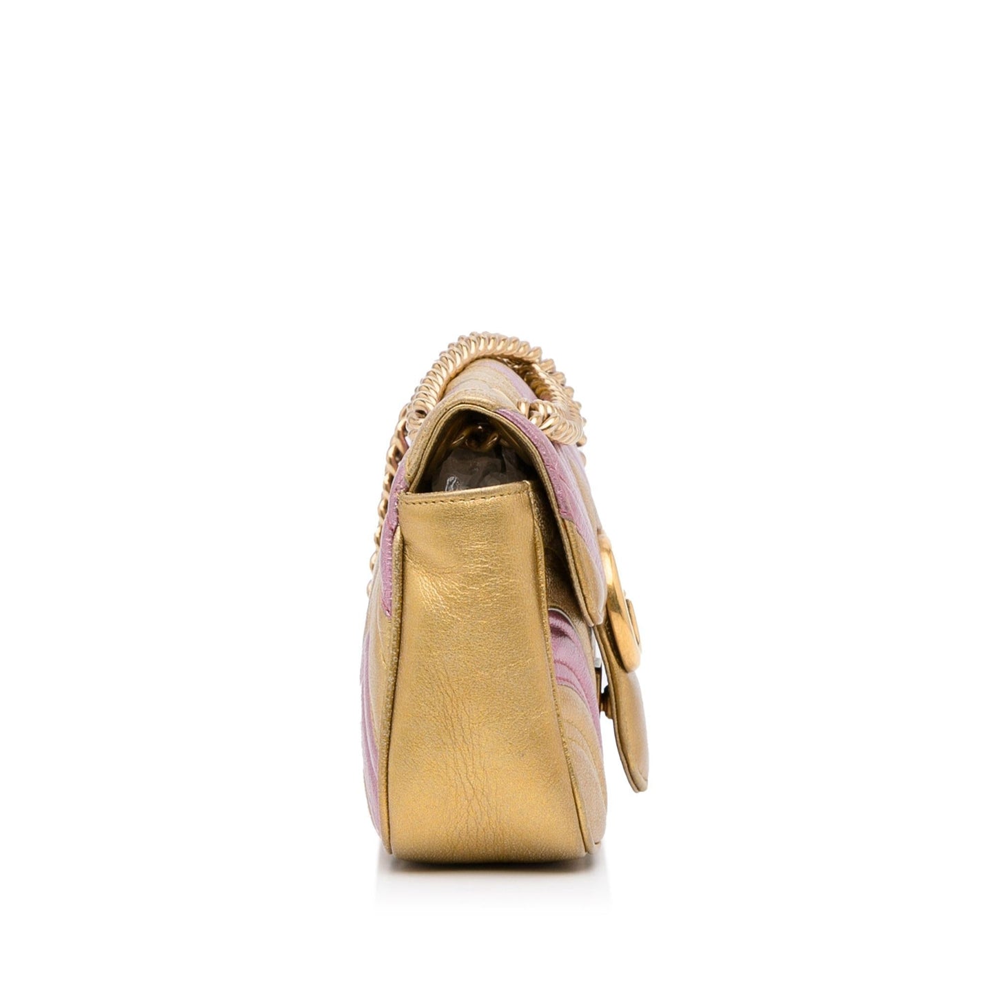 Gucci GG Marmont SHG-cQwDYF Matelasse Calf Pink Gold Crossbody Bag