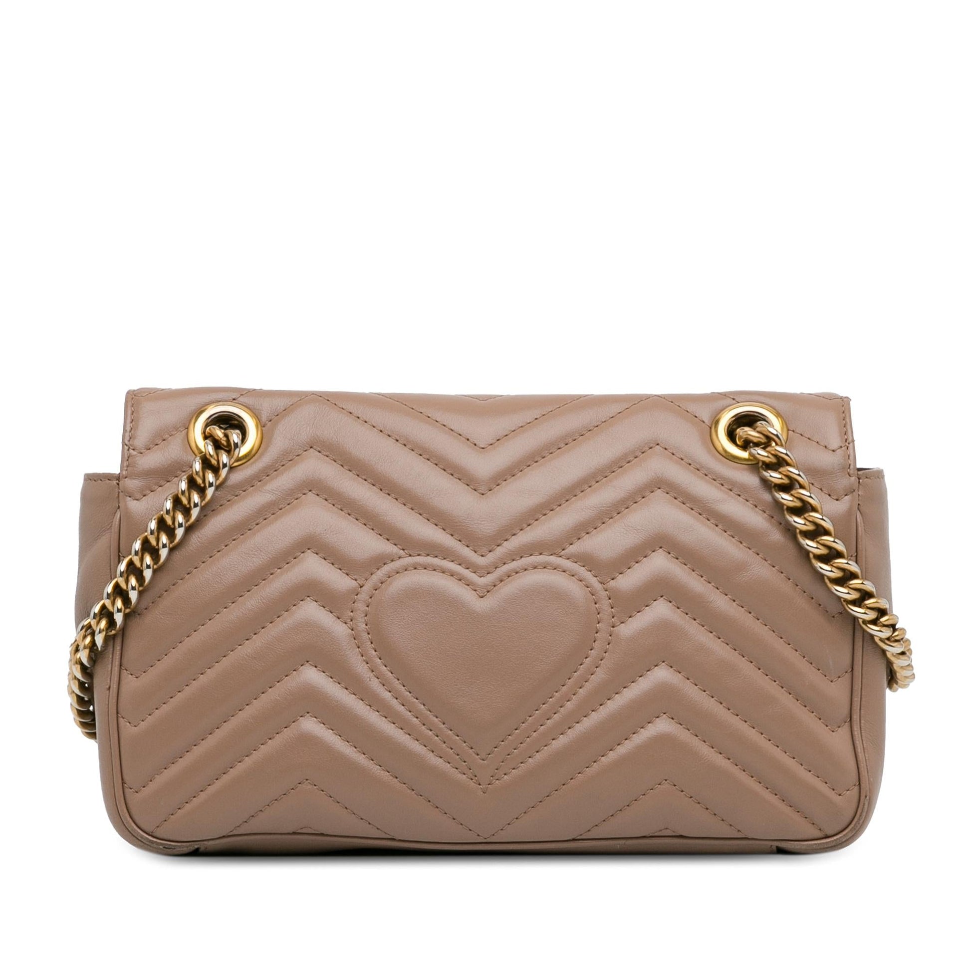Gucci GG Marmont SHG-WEebbv Matelasse Calf Brown Small Crossbody Bag