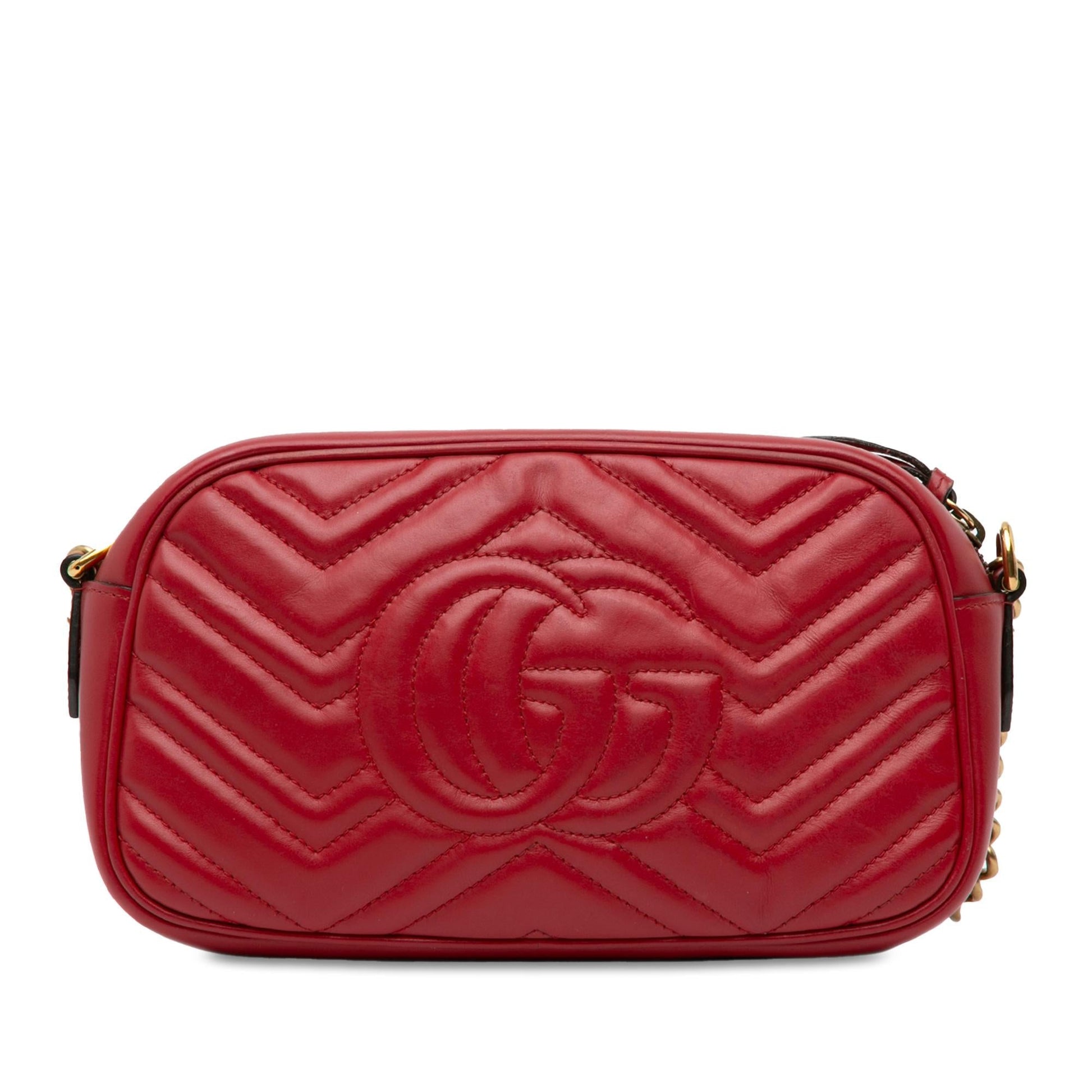 Gucci GG Marmont SHG-qdj2wc Matelasse Calf Red Small Crossbody Bag