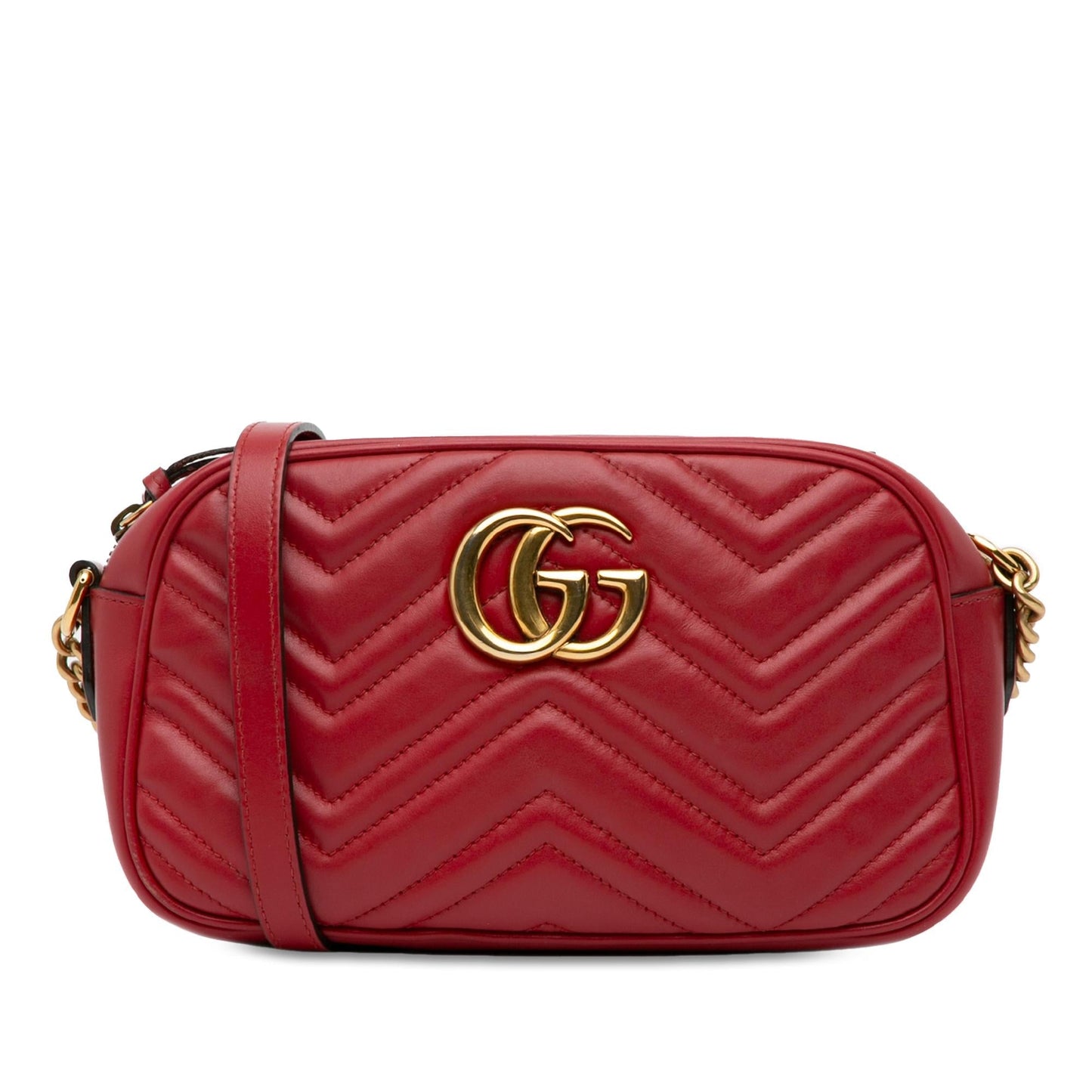 Gucci GG Marmont SHG-qdj2wc Matelasse Calf Red Small Crossbody Bag