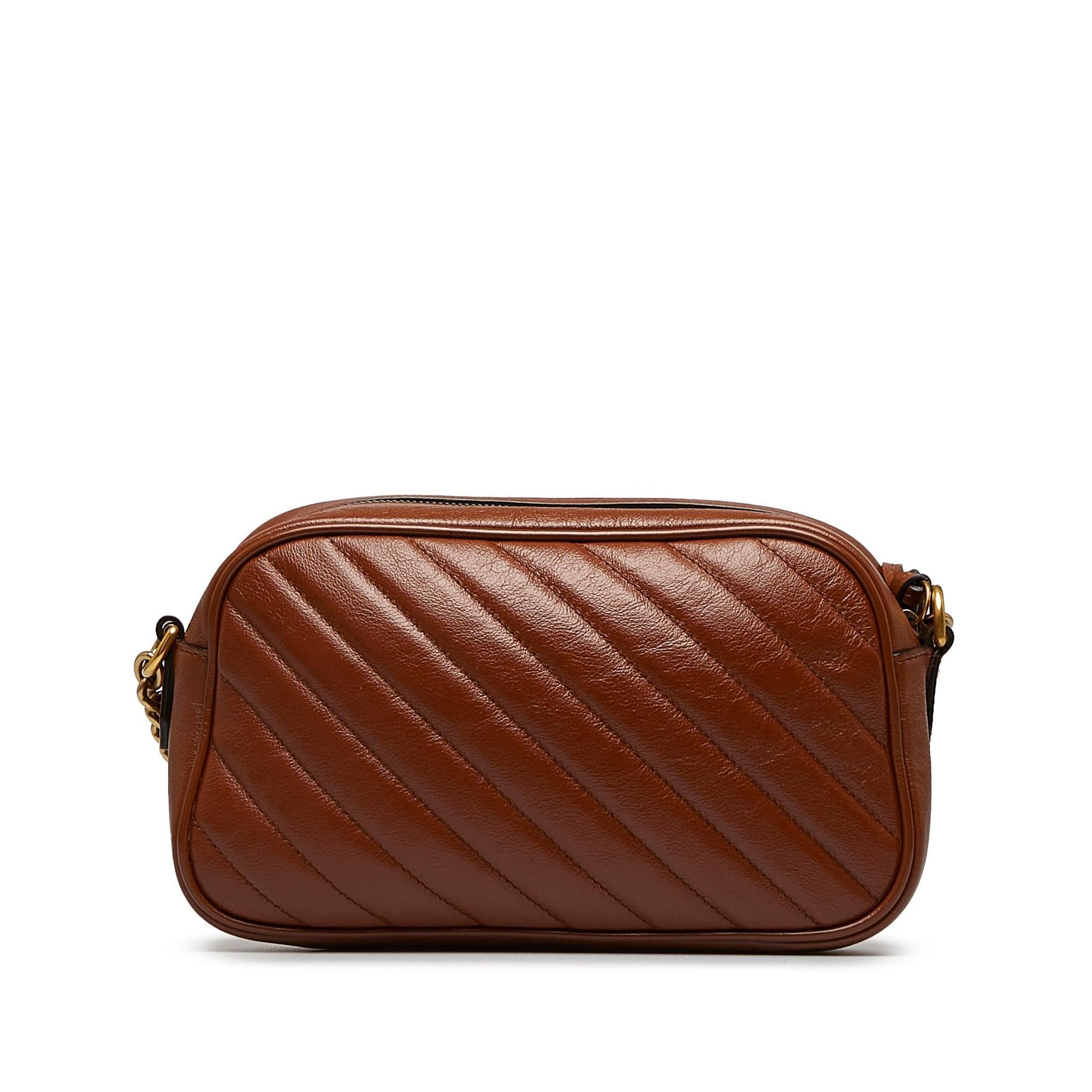 Gucci GG Marmont SHG-FLjedm Matelasse Calf Brown Small Crossbody Bag