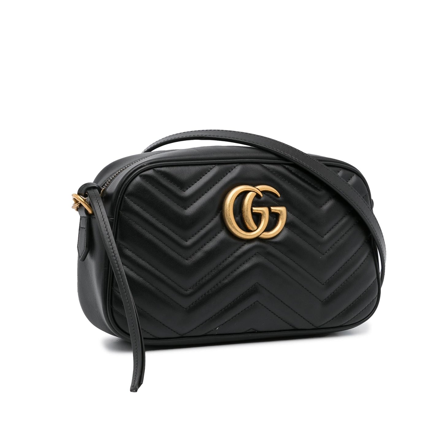 Gucci GG Marmont SHG-B4BA9w Matelasse Calf Black Small Crossbody Bag